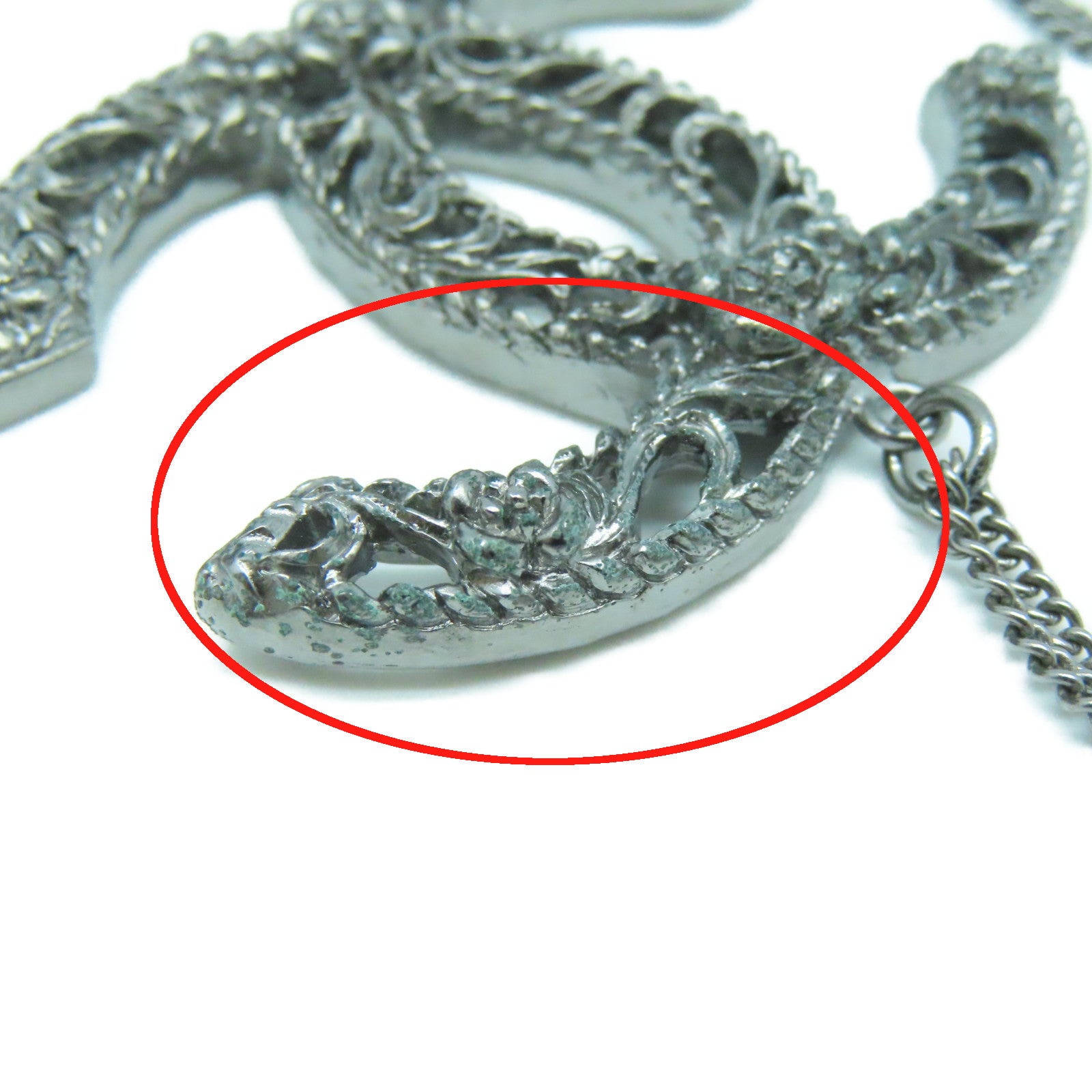 CHANEL 金属Necklace银扣项链银色