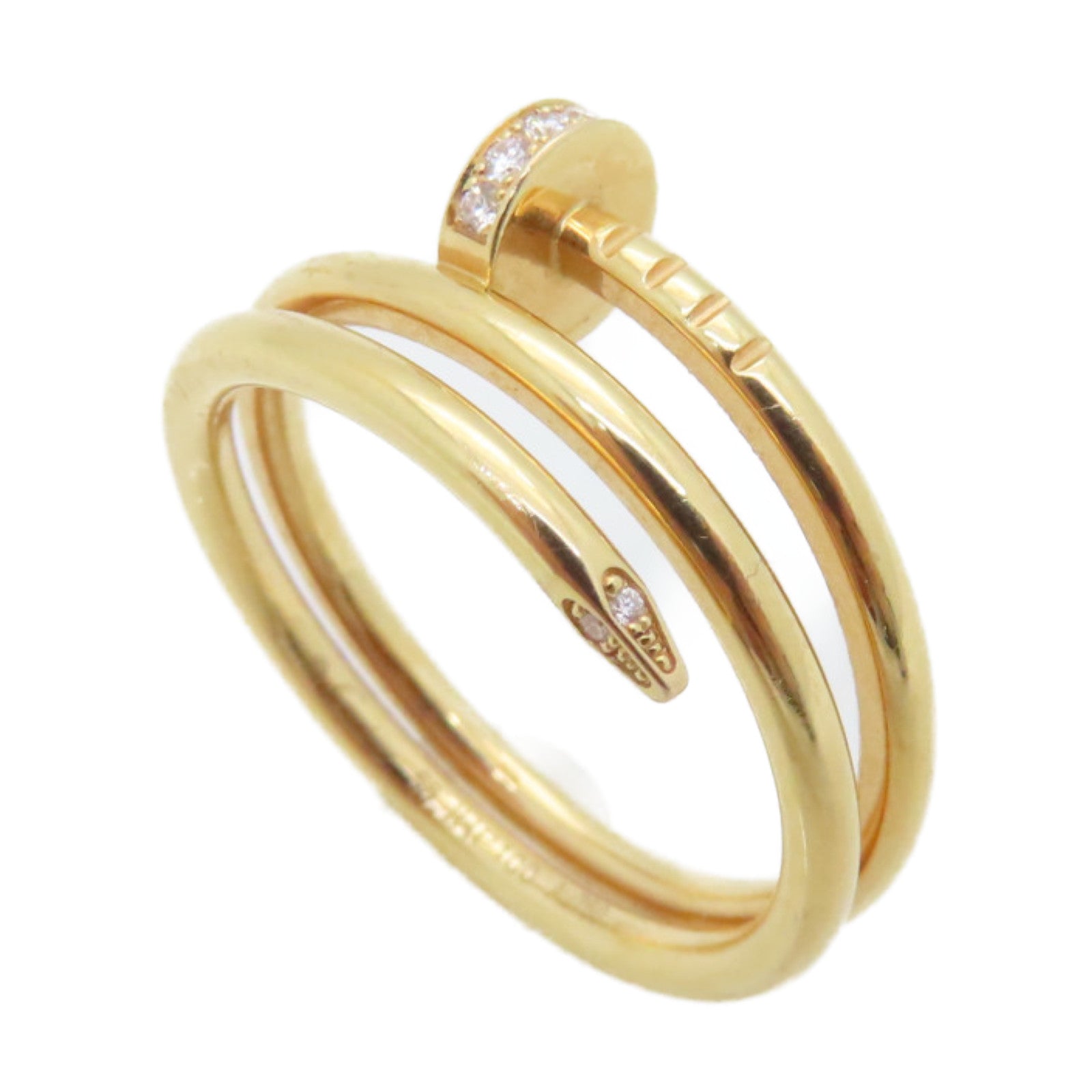 CARTIER 18K Rose Gold Juste un Clou Diamond Ring 0.08ct Diamond Ring