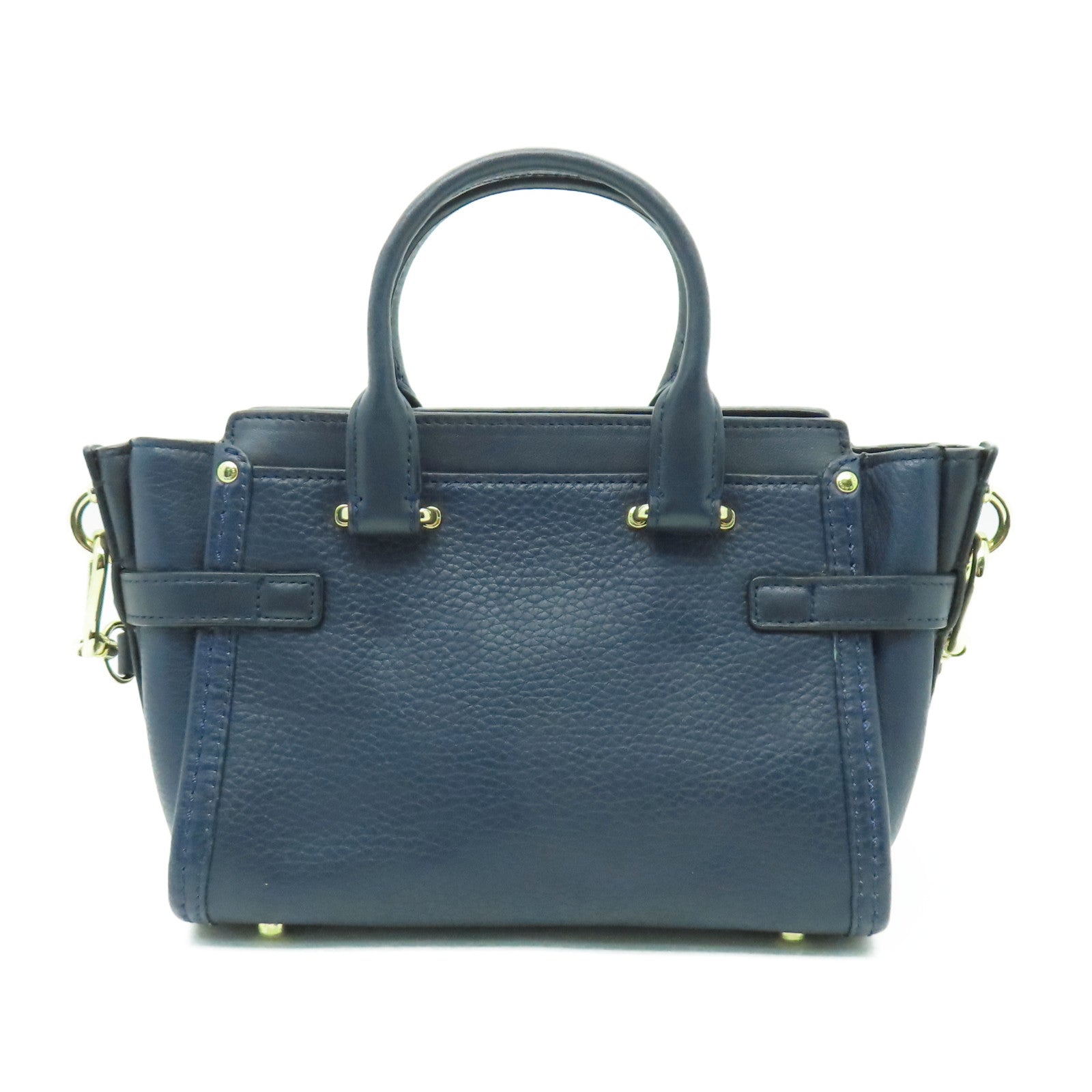 COACH 牛皮皮革2 Way Shoulder金扣手挽肩背兩用袋藍色