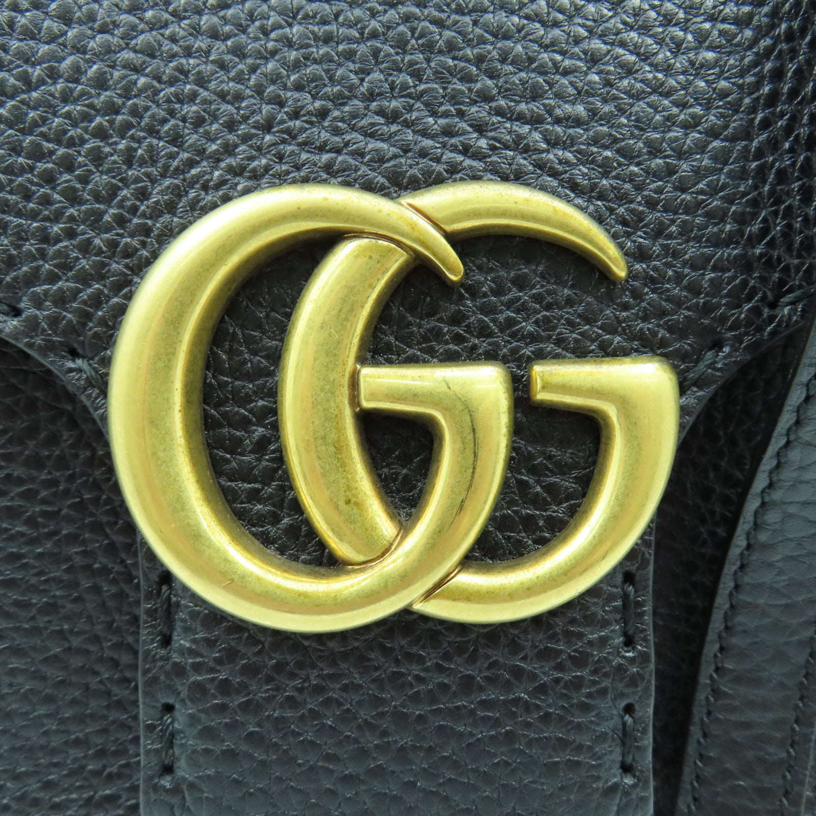 GUCCI 牛皮皮革2 Way Shoulder金扣手挽肩背兩用袋黑色