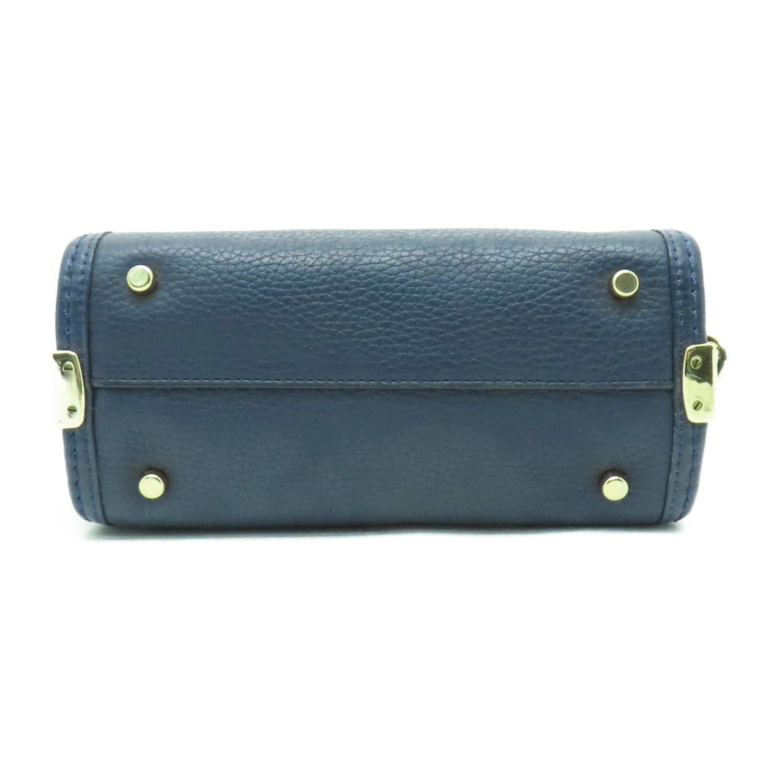 COACH 牛皮皮革2 Way Shoulder金扣手挽肩背兩用袋藍色