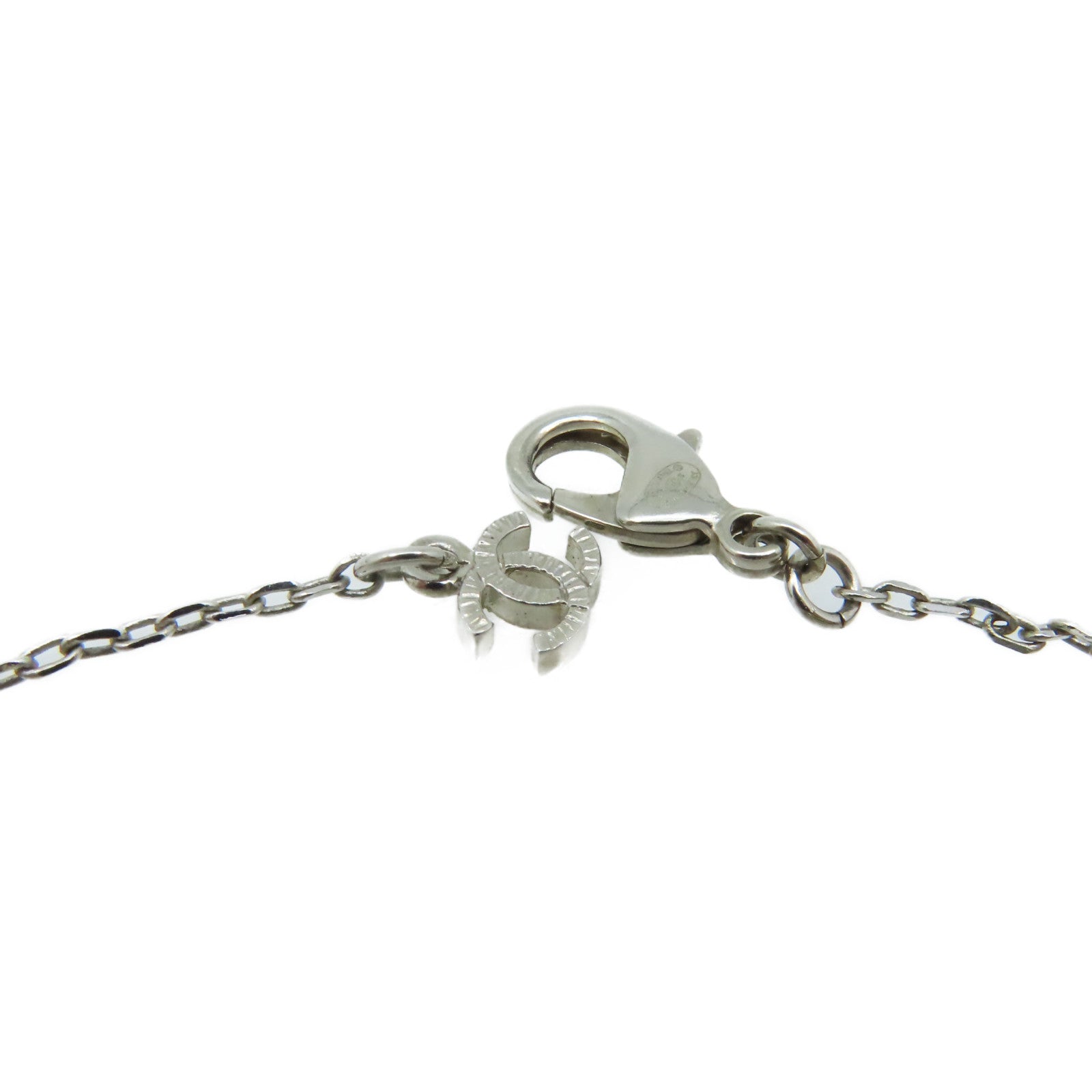CHANEL 金屬CC Logo Pendant Necklace項鏈銀色/透明