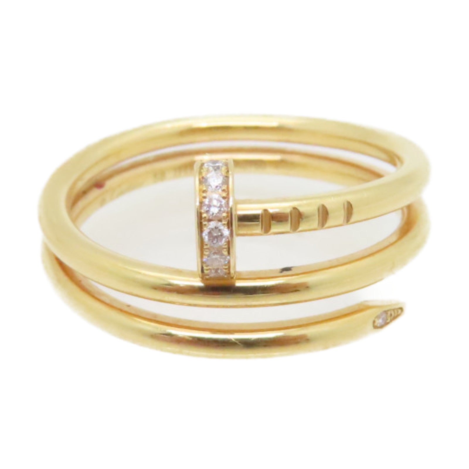 CARTIER 18K Rose Gold Juste un Clou Diamond Ring 0.08ct Diamond Ring