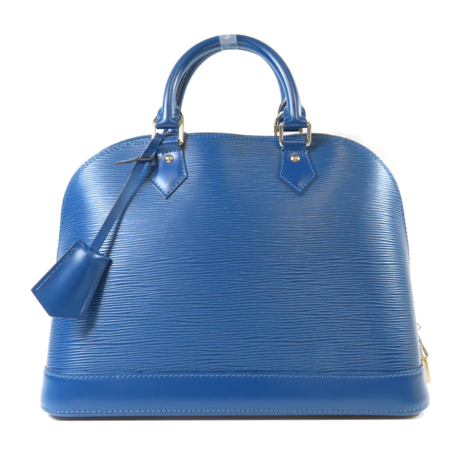 LOUIS VUITTON Epi Alma PM銀扣手挽袋藍色