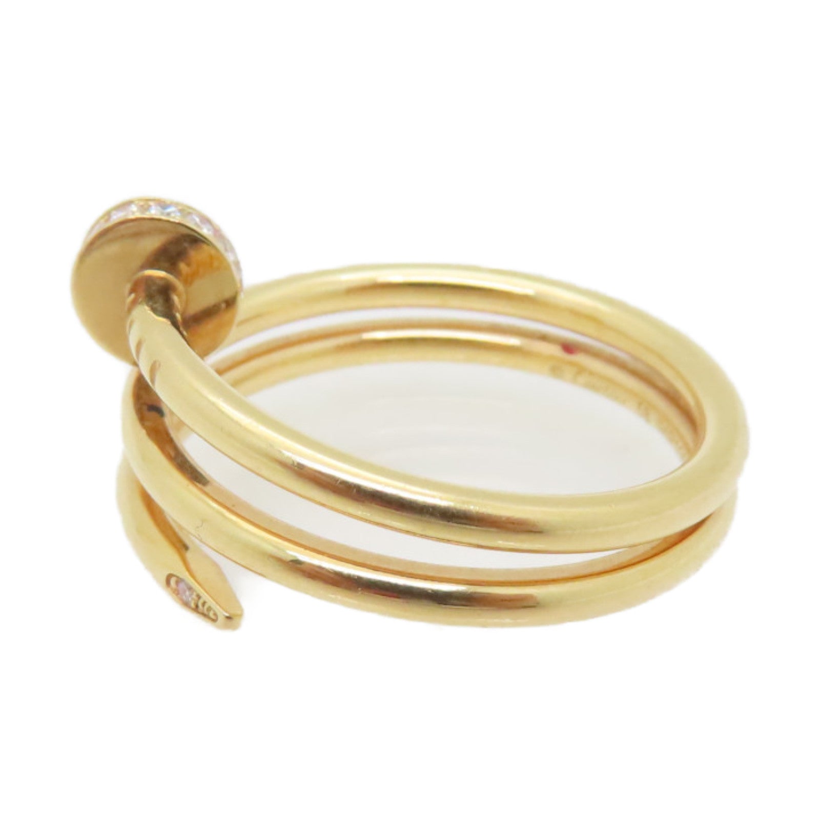CARTIER 18K Rose Gold Juste un Clou Diamond Ring 0.08ct Diamond Ring