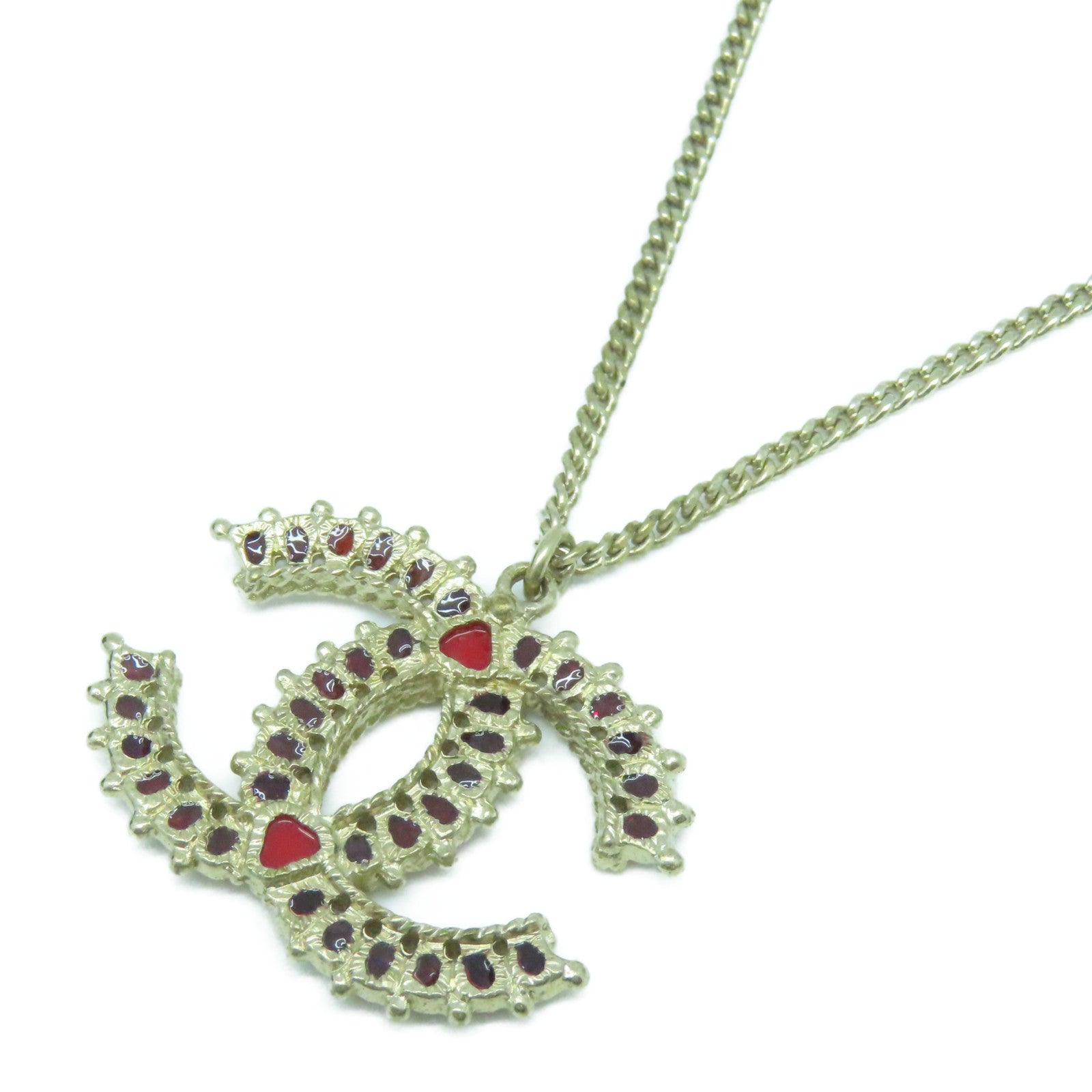 CHANEL 金属Necklace金扣项链金色