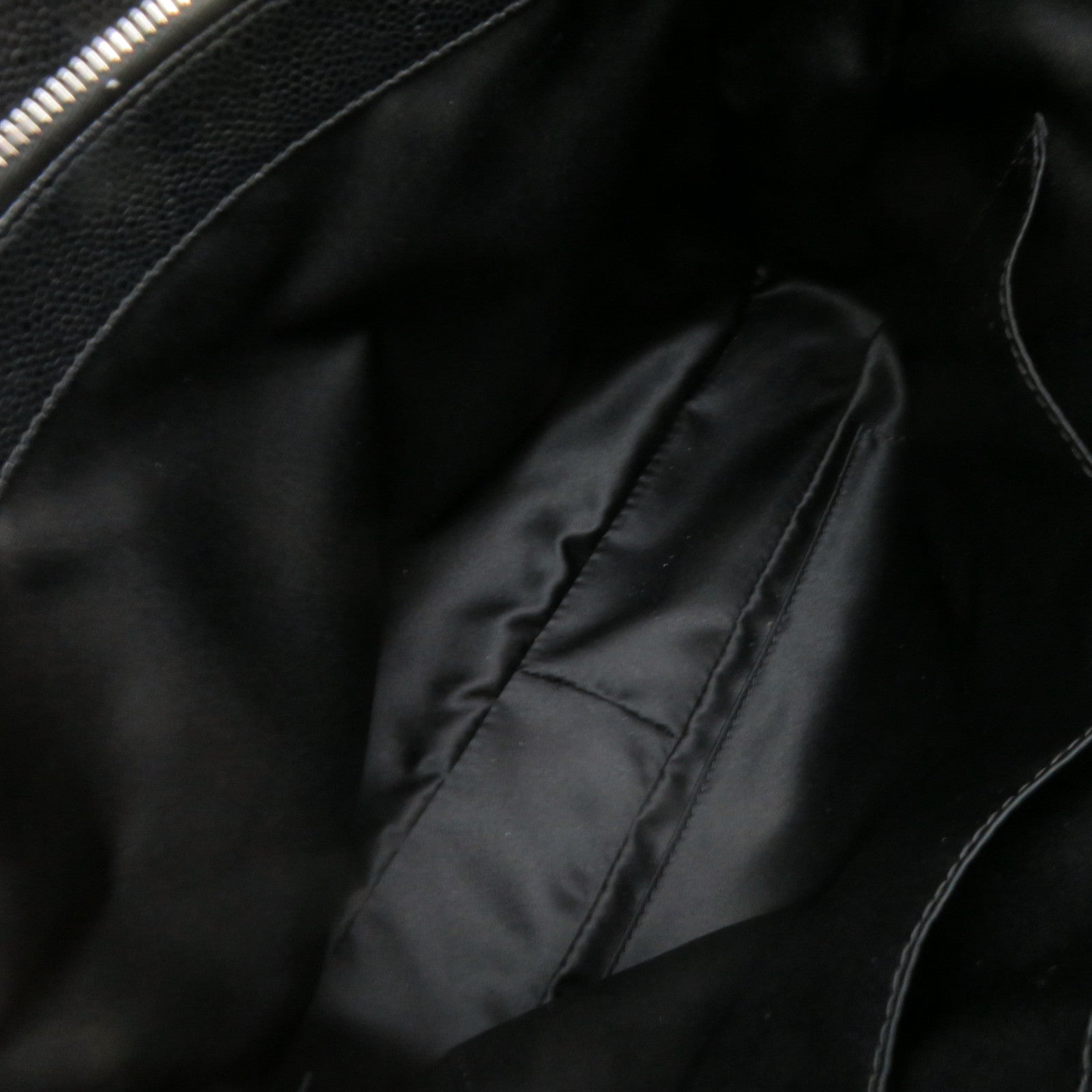 CHANEL 菱格Caviar皮革GST Grand Shopping Tote Bag銀扣鏈帶肩背袋黑色