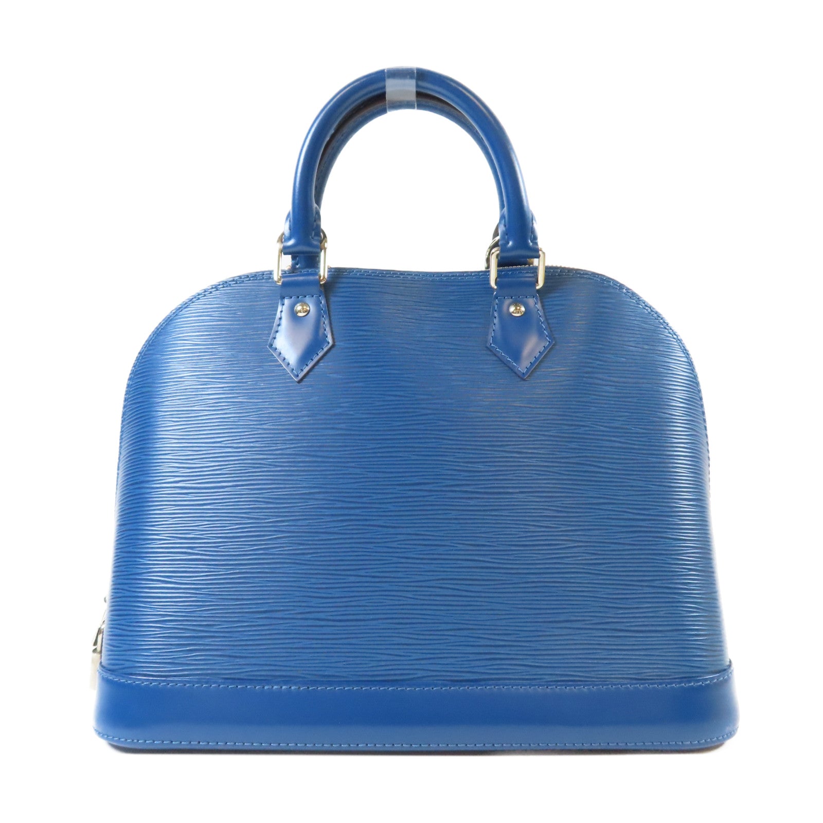 LOUIS VUITTON Epi Alma PM銀扣手挽袋藍色