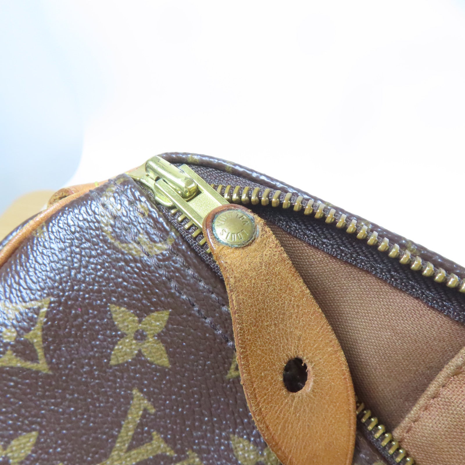 LOUIS VUITTON Monogram Speedy 35金扣手挽袋啡色