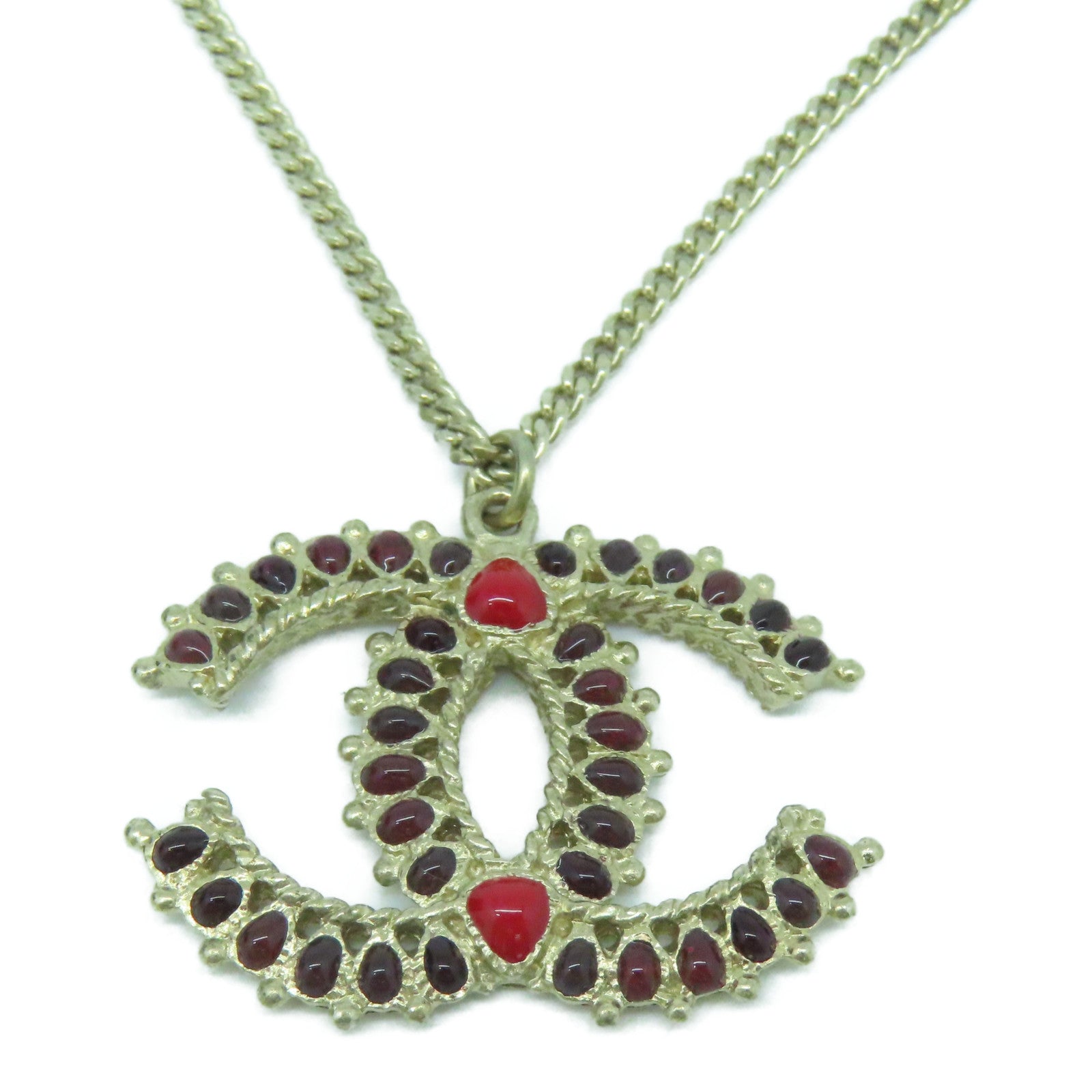 CHANEL 金属Necklace金扣项链金色