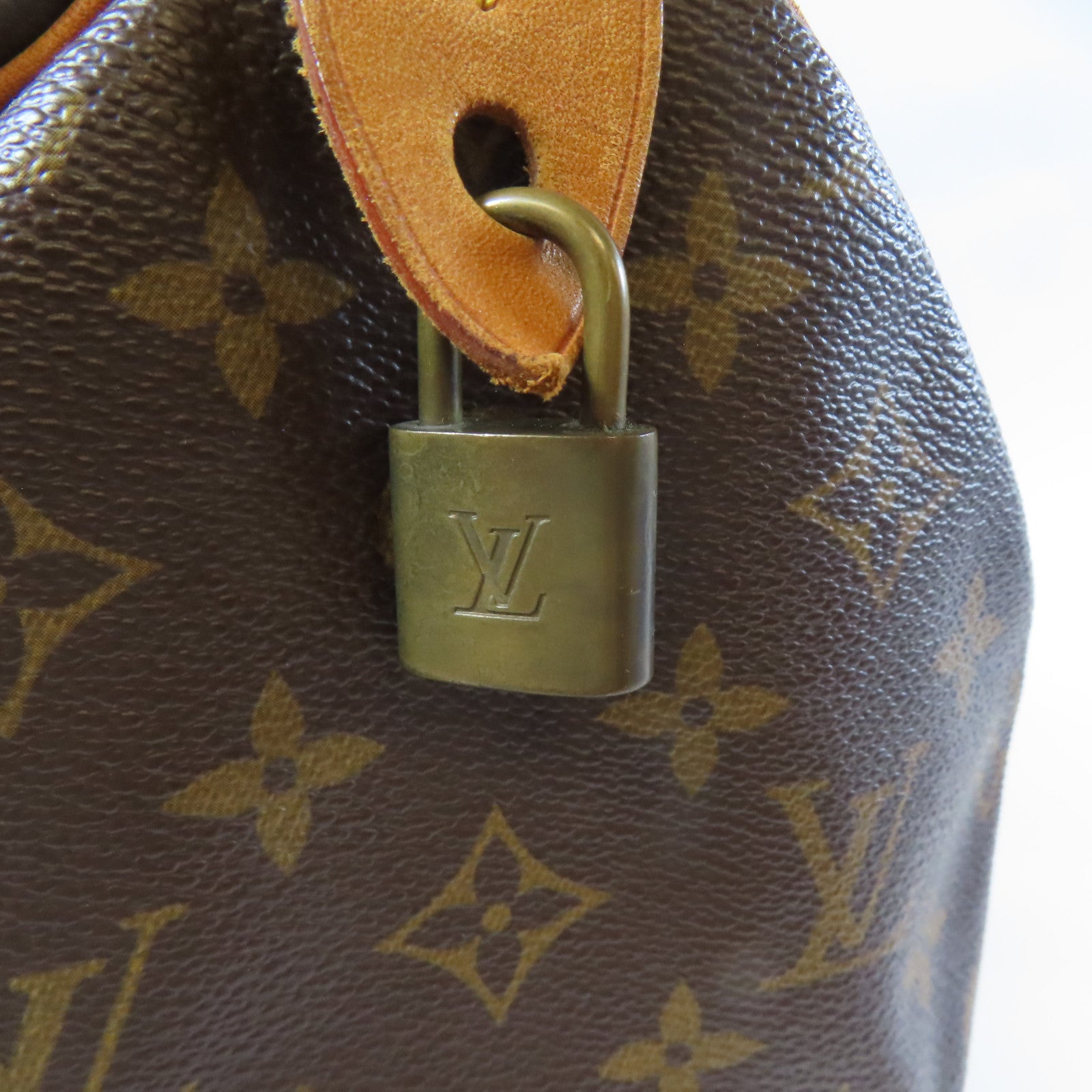 LOUIS VUITTON Monogram Speedy 35金扣手挽袋啡色