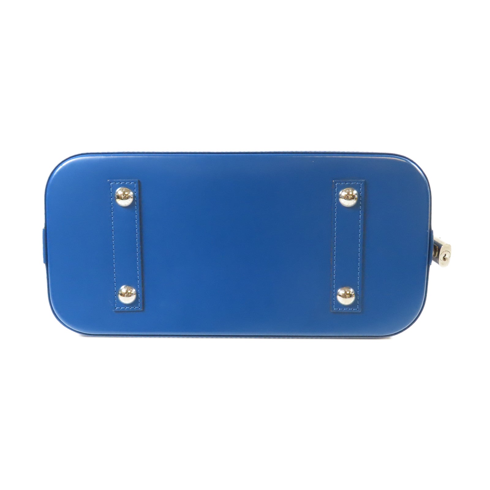 LOUIS VUITTON Epi Alma PM銀扣手挽袋藍色
