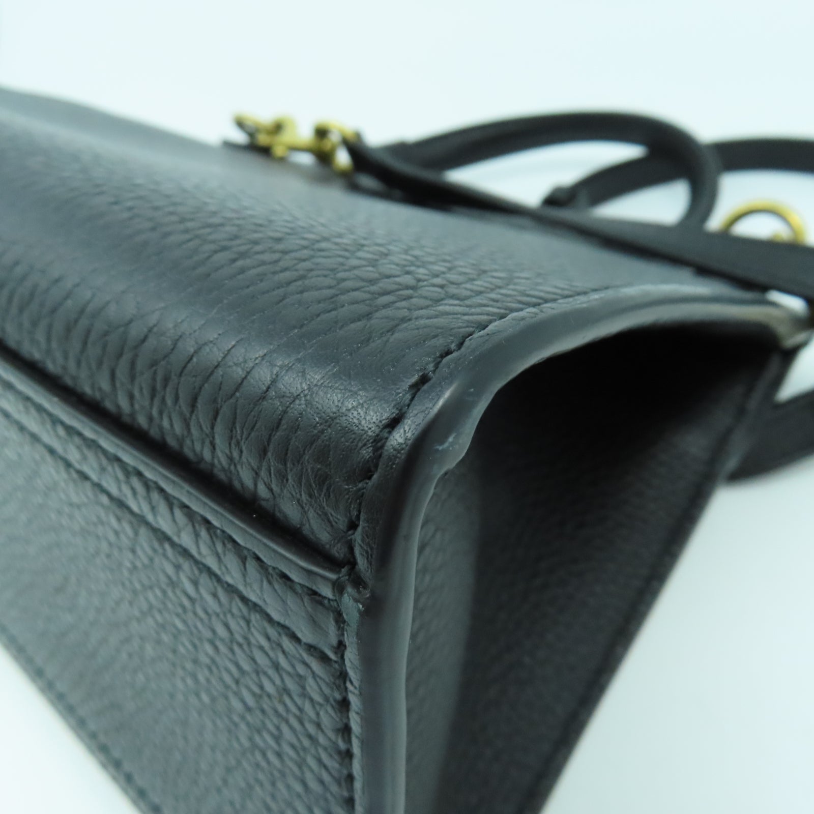 GUCCI 牛皮皮革2 Way Shoulder金扣手挽肩背兩用袋黑色