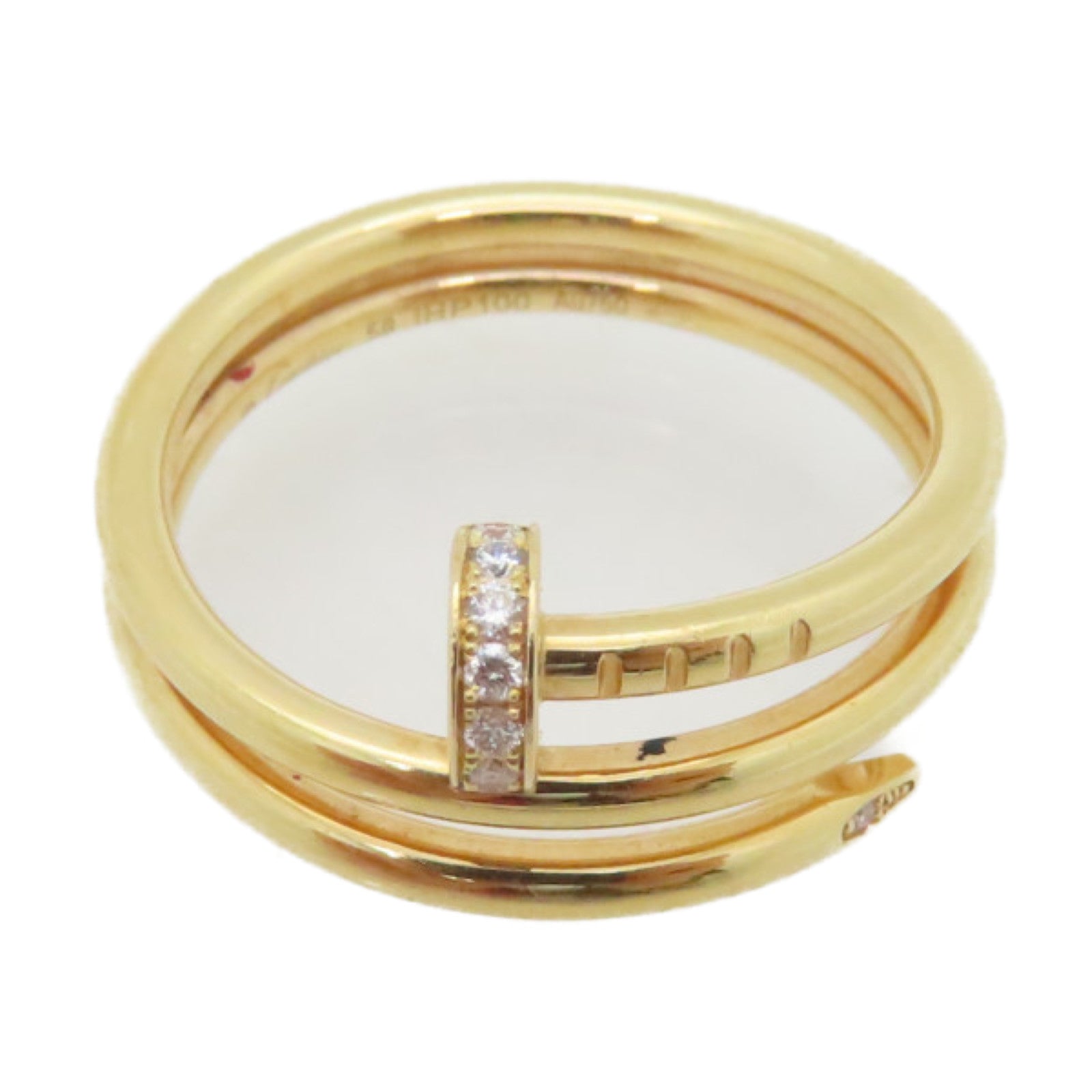 CARTIER 18K Rose Gold Juste un Clou Diamond Ring 0.08ct Diamond Ring
