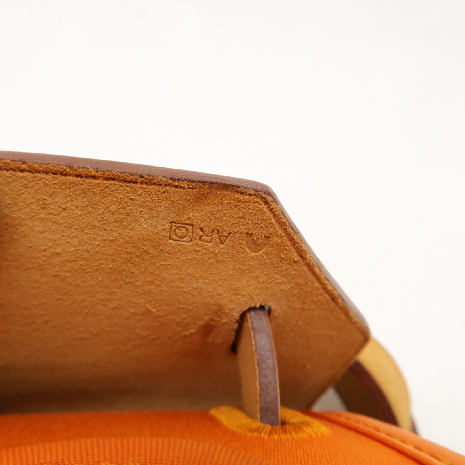 HERMES 帆布Herbag PM銀扣手挽肩背兩用袋橙色