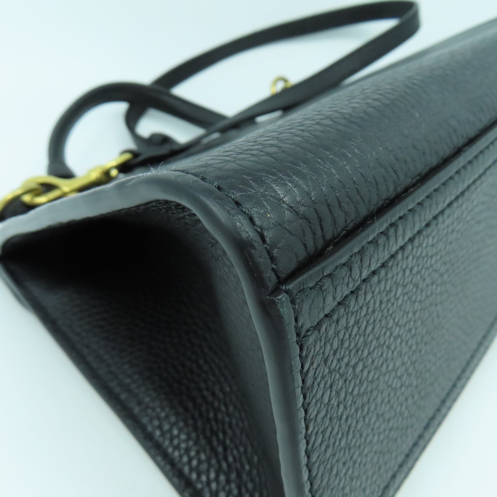 GUCCI 牛皮皮革2 Way Shoulder金扣手挽肩背兩用袋黑色