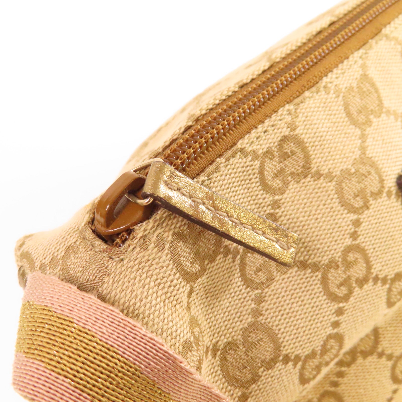 GUCCI GG帆布Hand Bag手挽袋啡色/粉紅色
