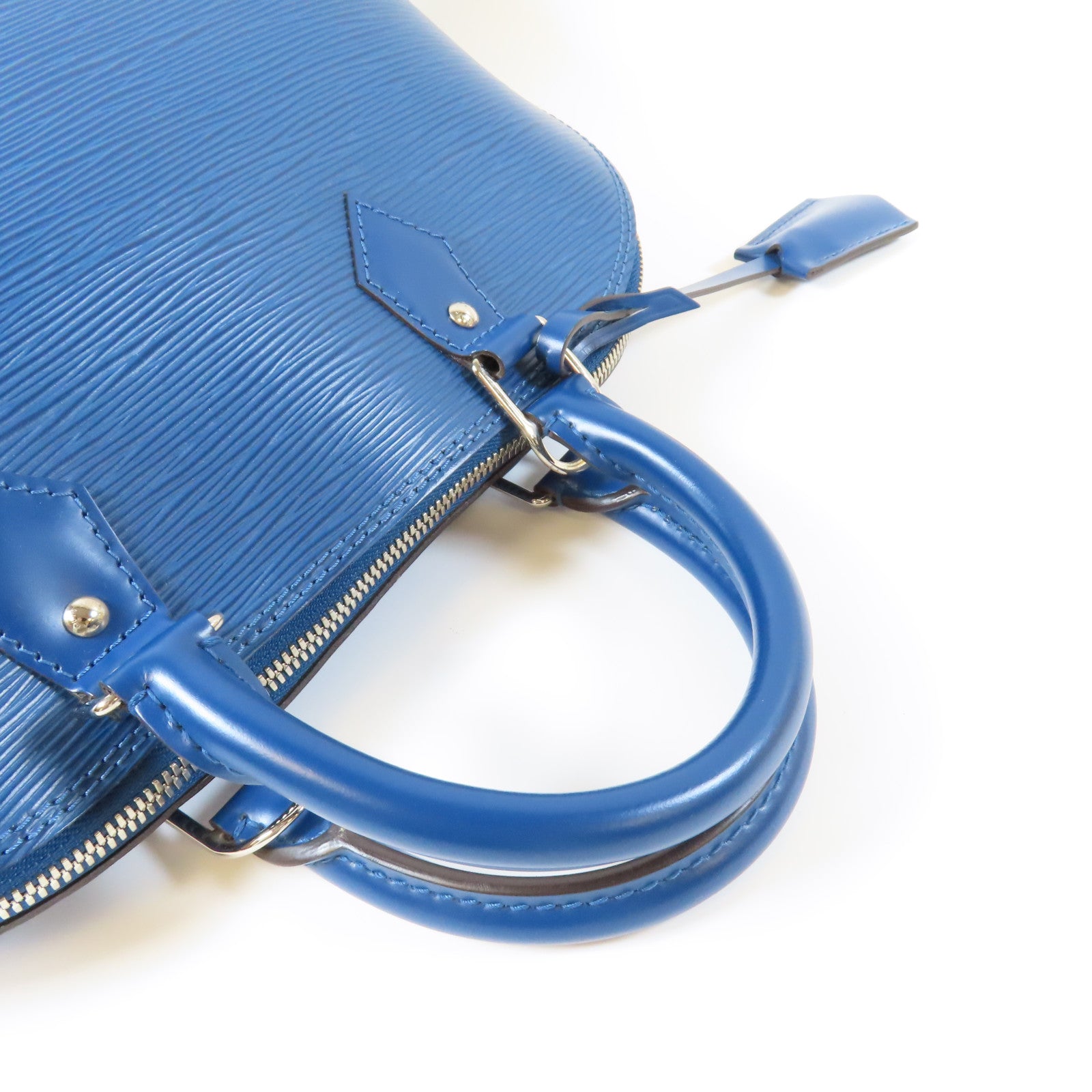 LOUIS VUITTON Epi Alma PM銀扣手挽袋藍色