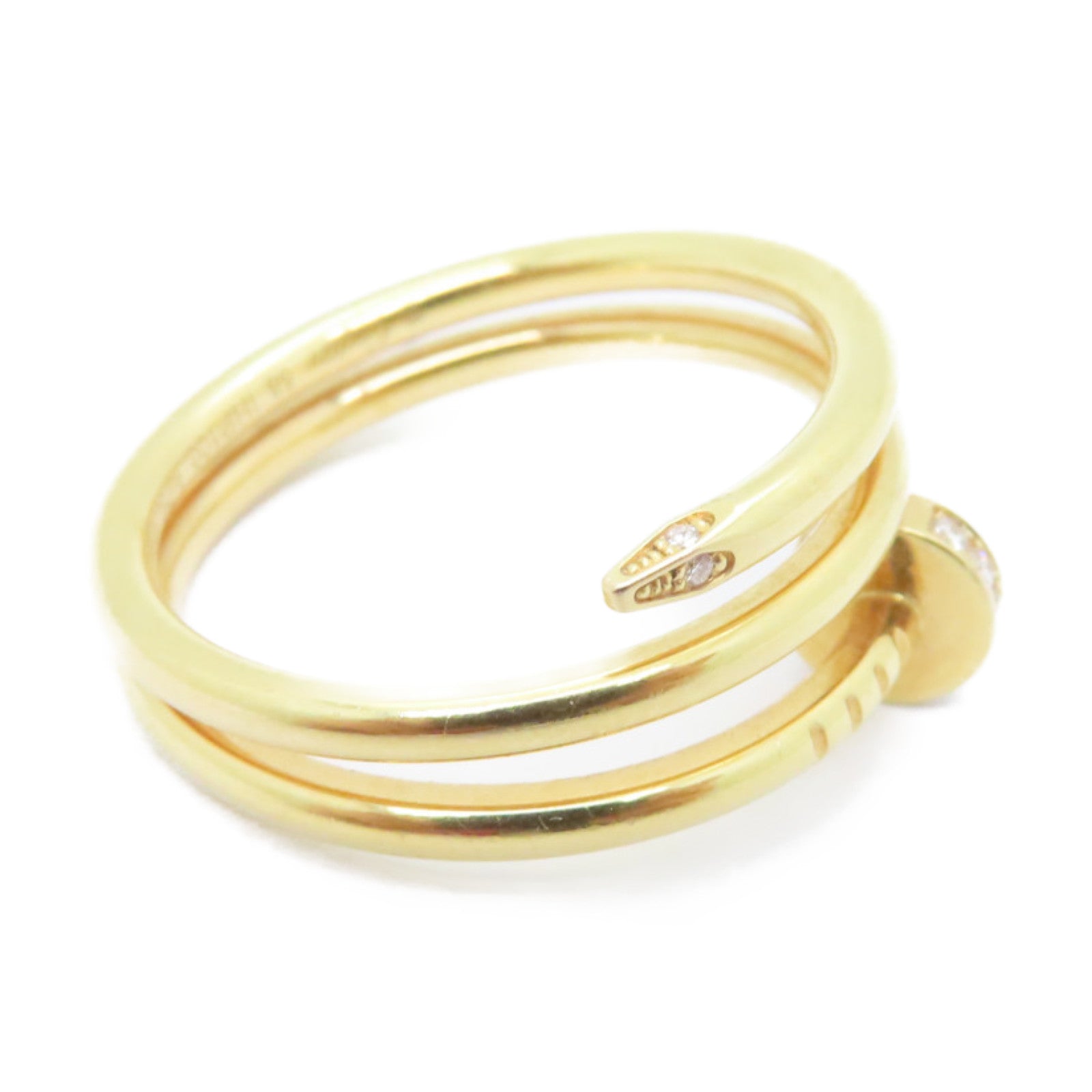 CARTIER 18K Rose Gold Juste un Clou Diamond Ring 0.08ct Diamond Ring
