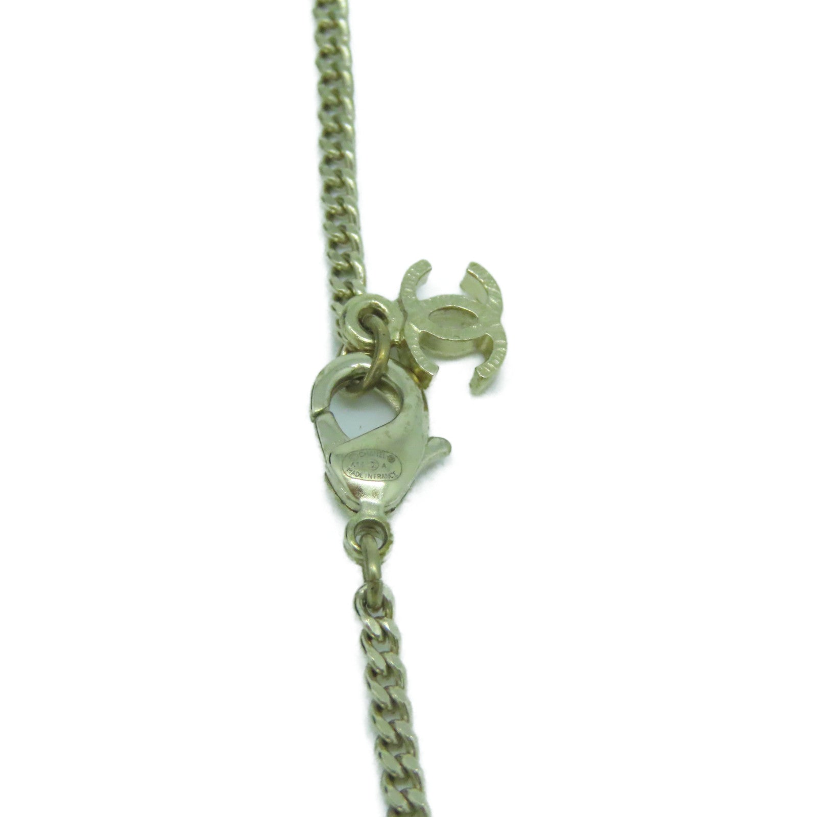 CHANEL 金属Necklace金扣项链金色