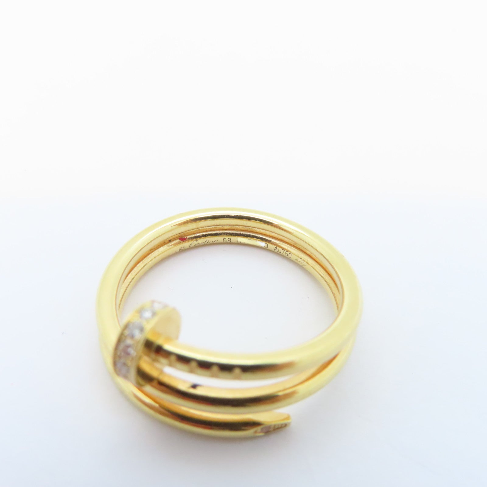 CARTIER 18K Rose Gold Juste un Clou Diamond Ring 0.08ct Diamond Ring