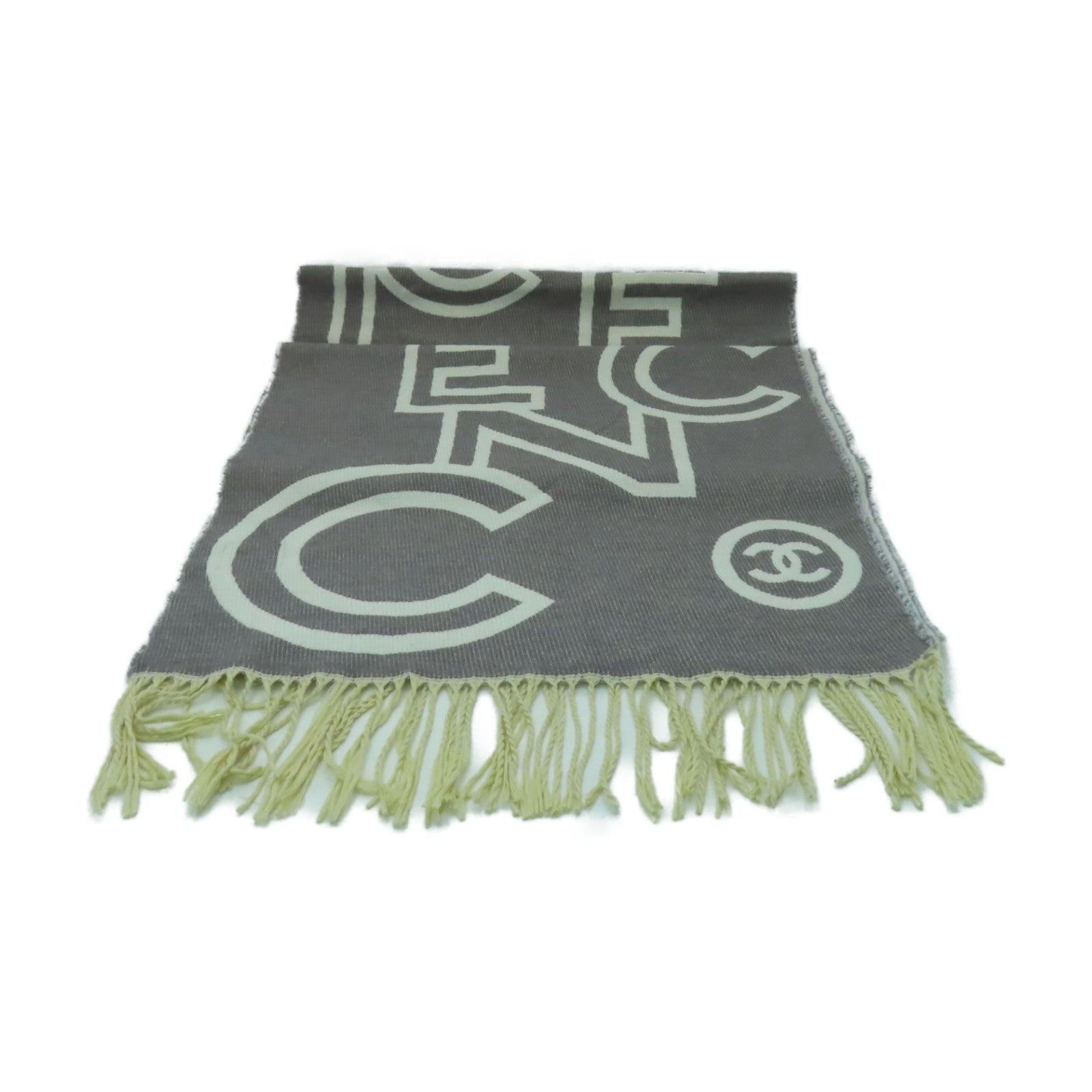 CHANEL 羊絨Scarf圍巾灰色