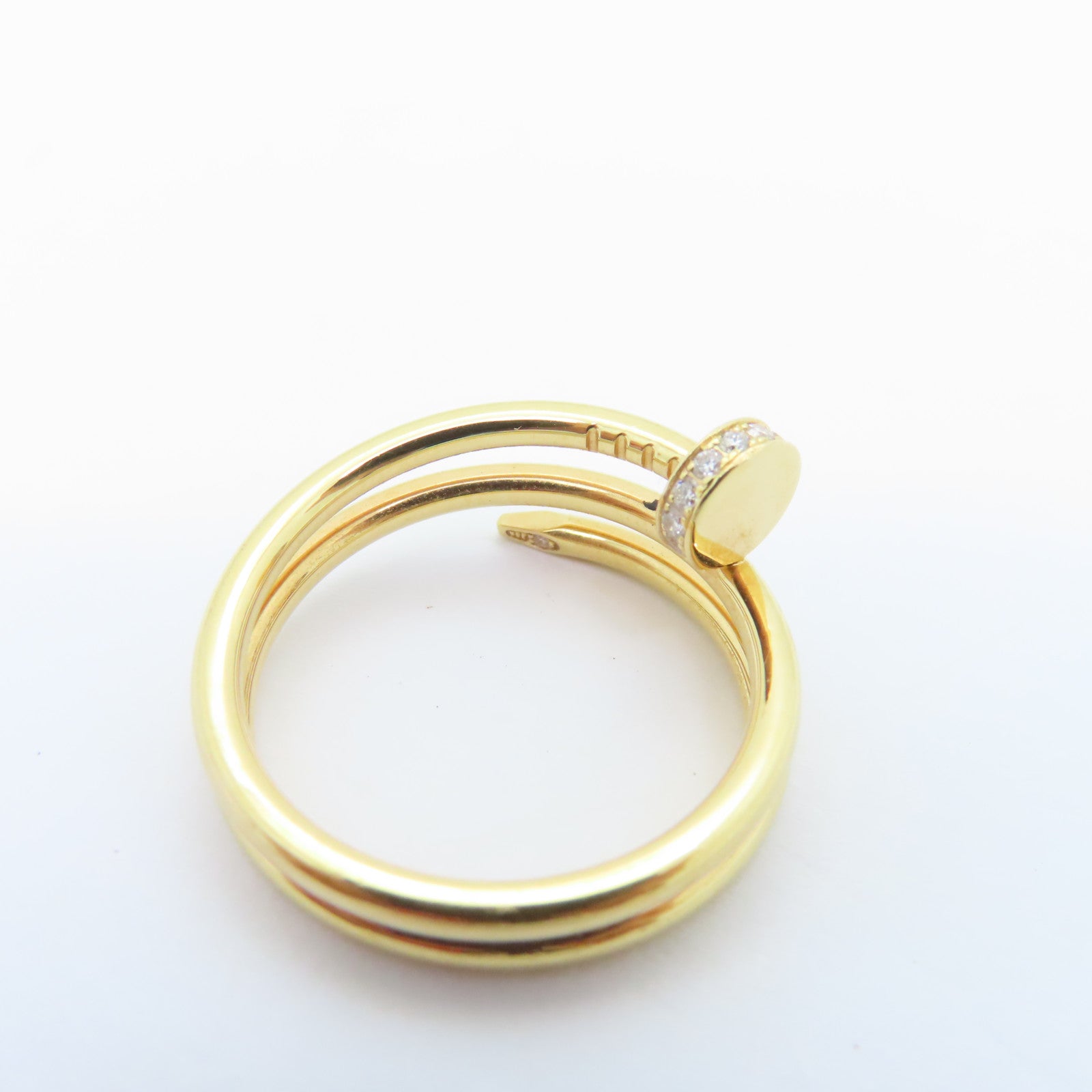 CARTIER 18K Rose Gold Juste un Clou Diamond Ring 0.08ct Diamond Ring