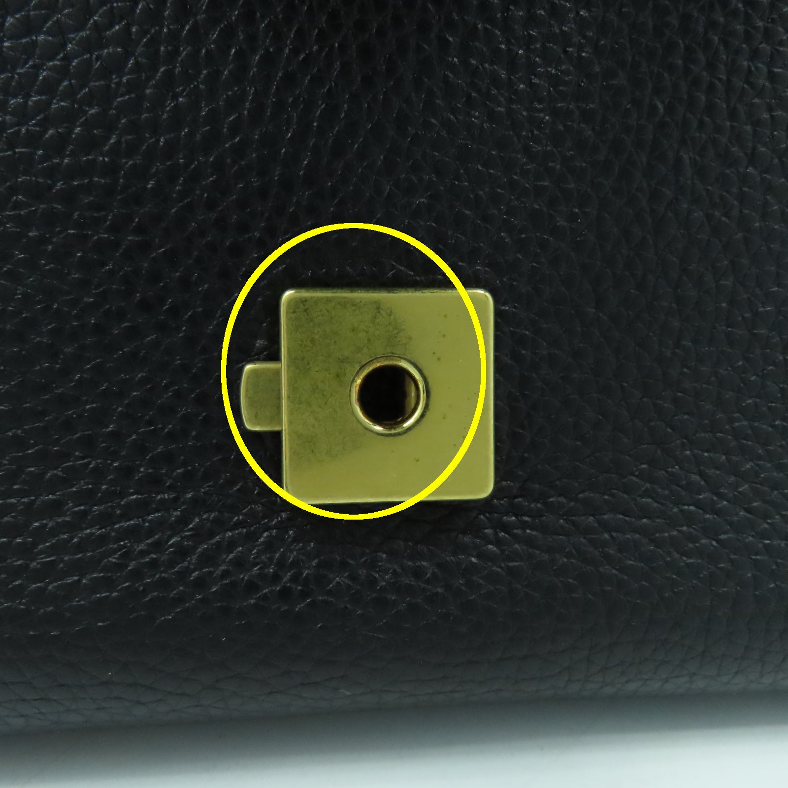 GUCCI 牛皮皮革2 Way Shoulder金扣手挽肩背兩用袋黑色