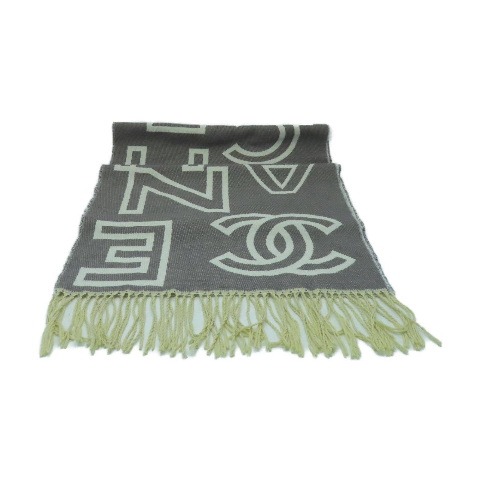 CHANEL 羊絨Scarf圍巾灰色
