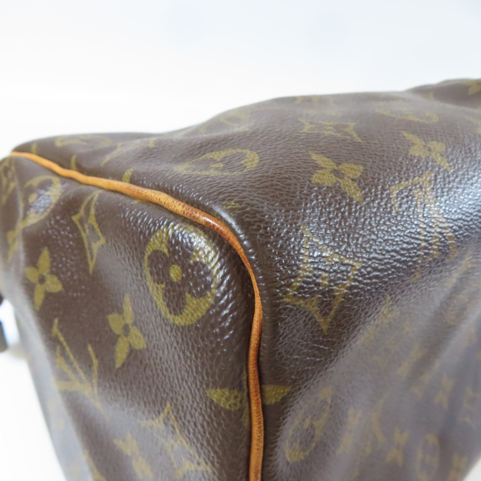 LOUIS VUITTON Monogram Speedy 35金扣手挽袋啡色