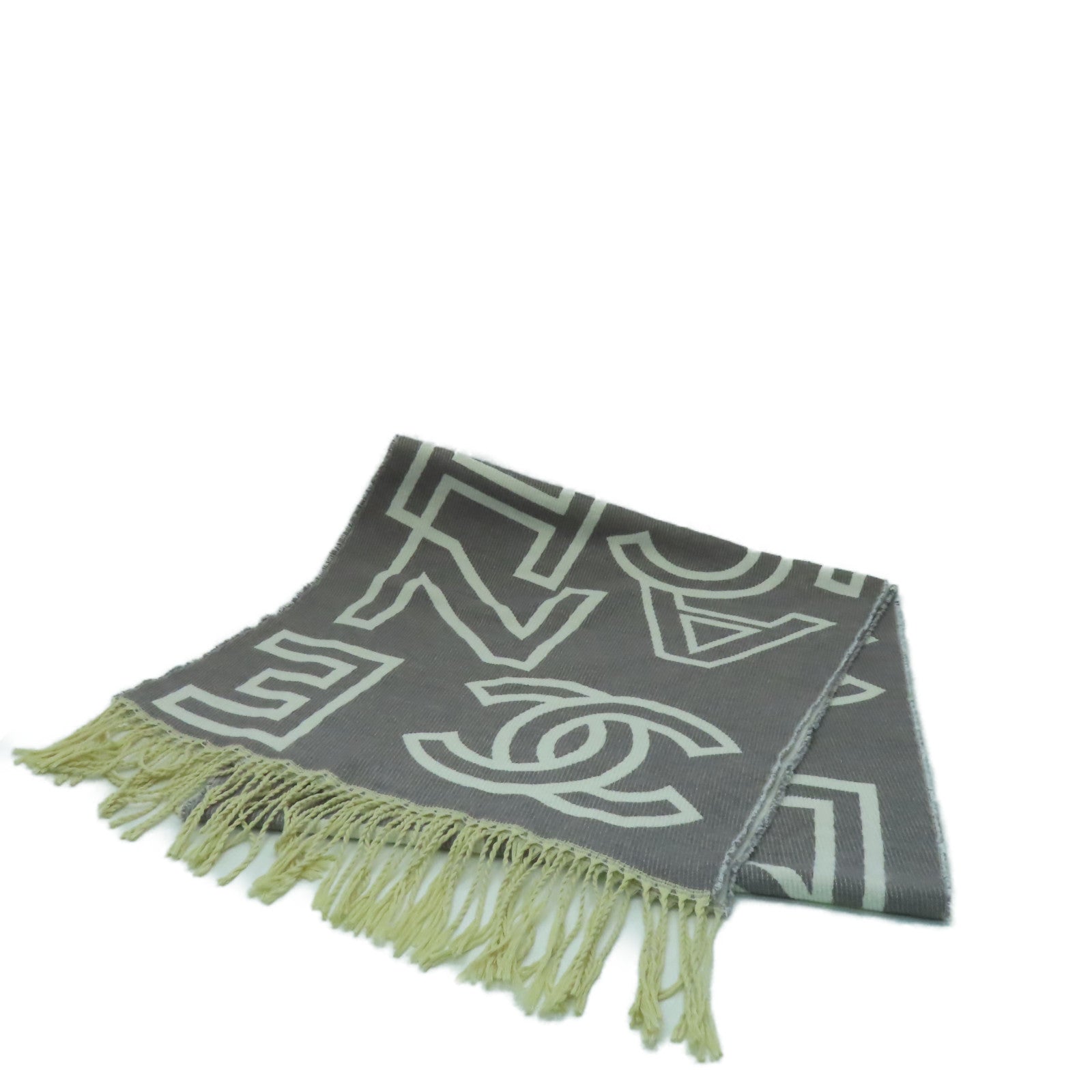 CHANEL 羊絨Scarf圍巾灰色