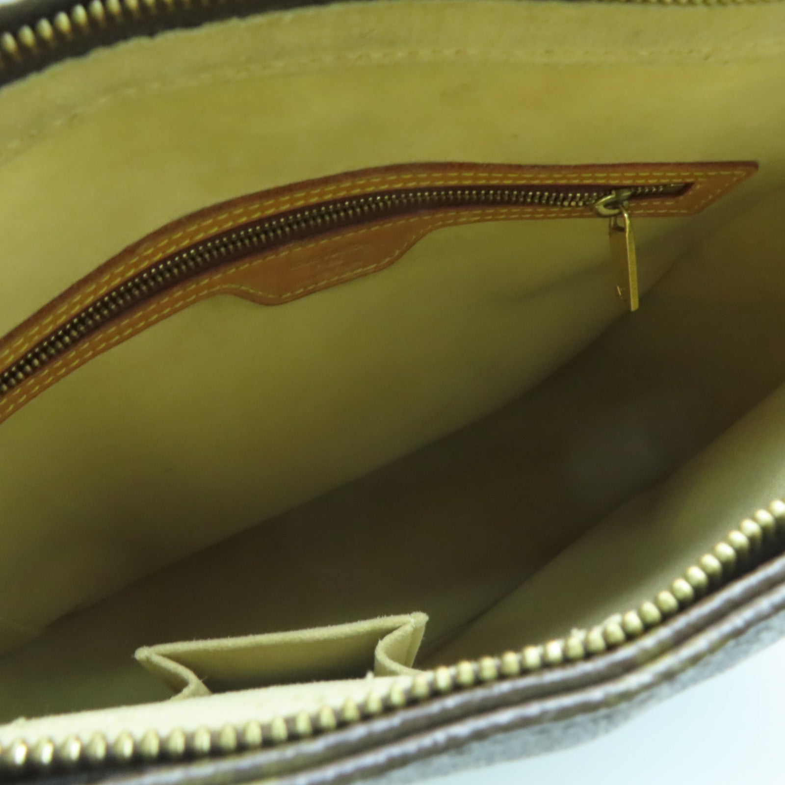 LOUIS VUITTON Monogram Looping GM Gold Buckle Shoulder Bag Brown