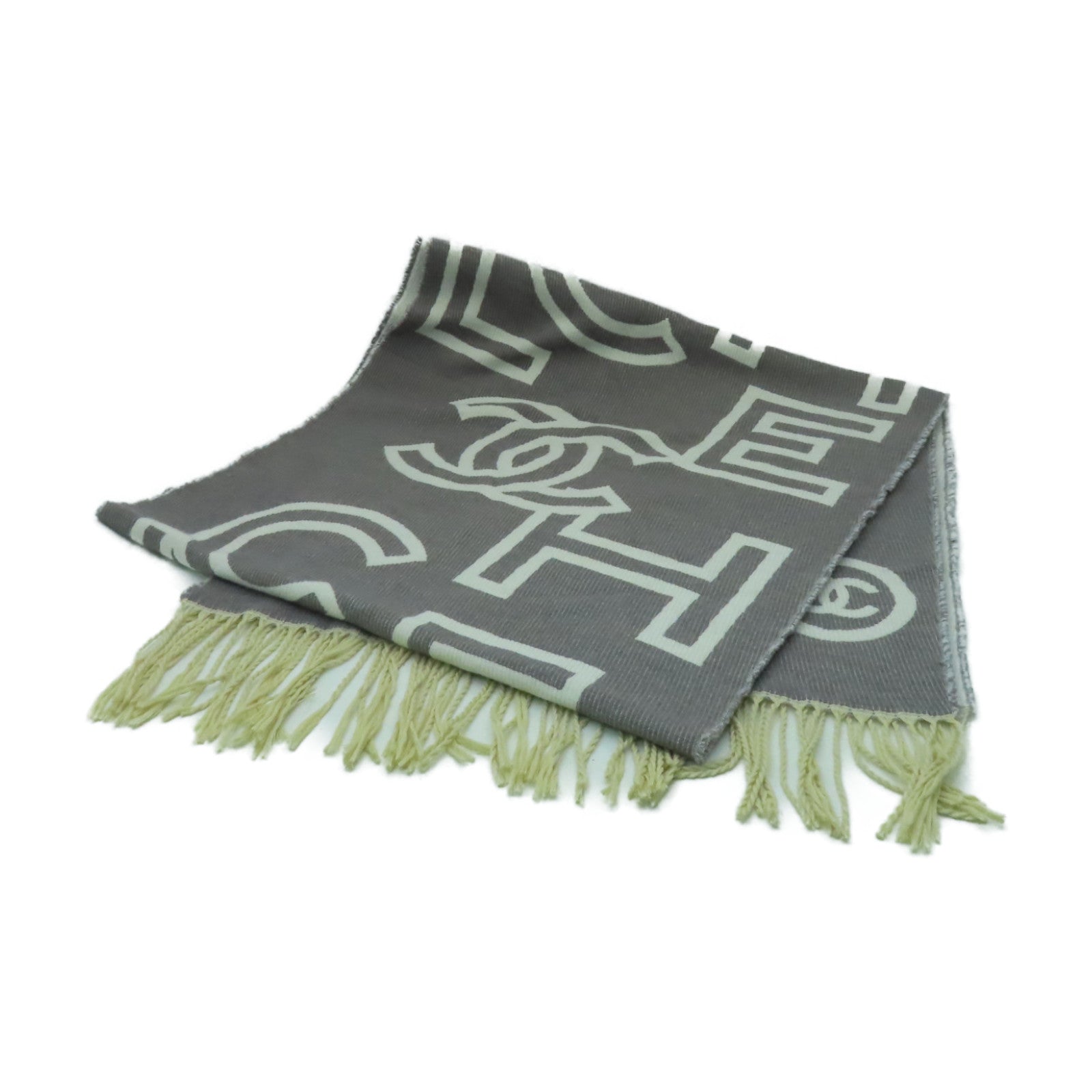 CHANEL 羊絨Scarf圍巾灰色
