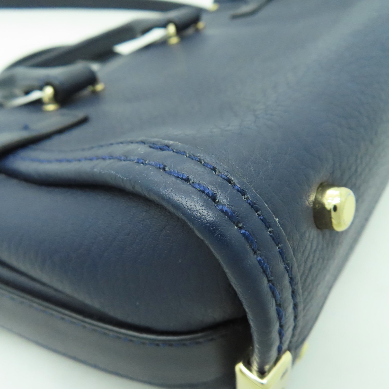 COACH 牛皮皮革2 Way Shoulder金扣手挽肩背兩用袋藍色