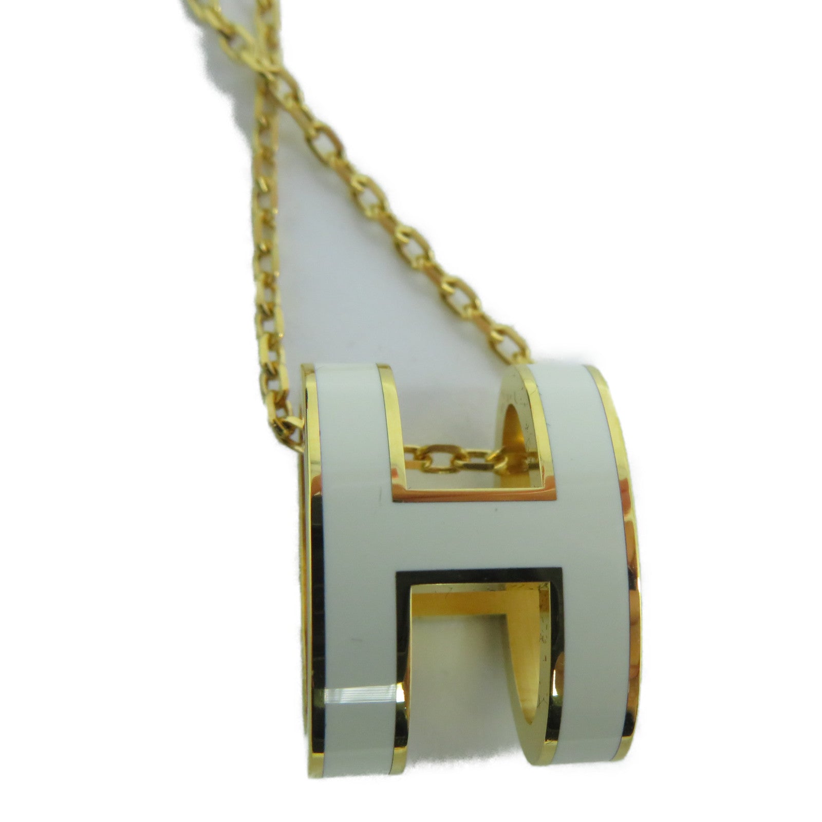 HERMES 金屬Pop H項鍊金色/白色