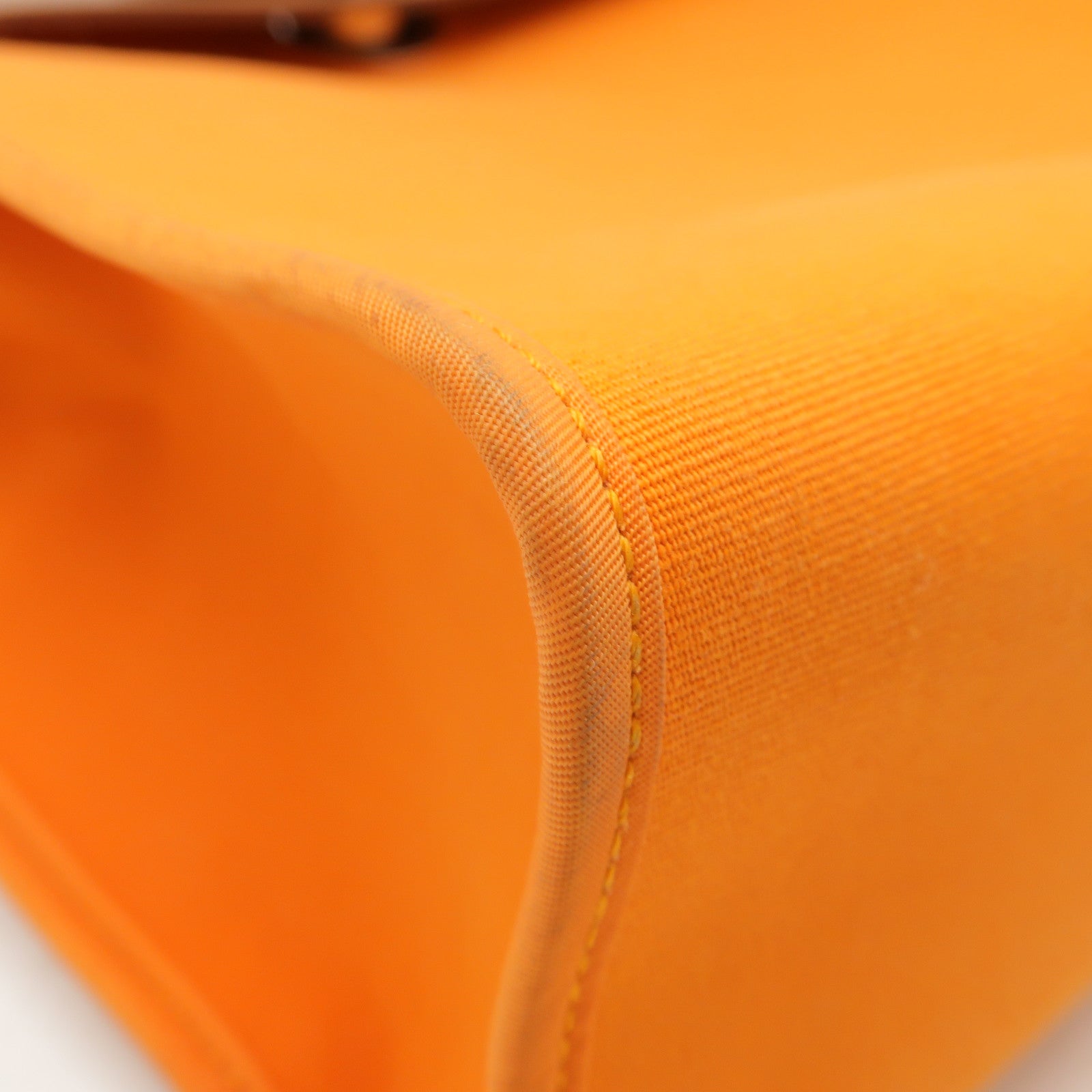 HERMES 帆布Herbag PM銀扣手挽肩背兩用袋橙色