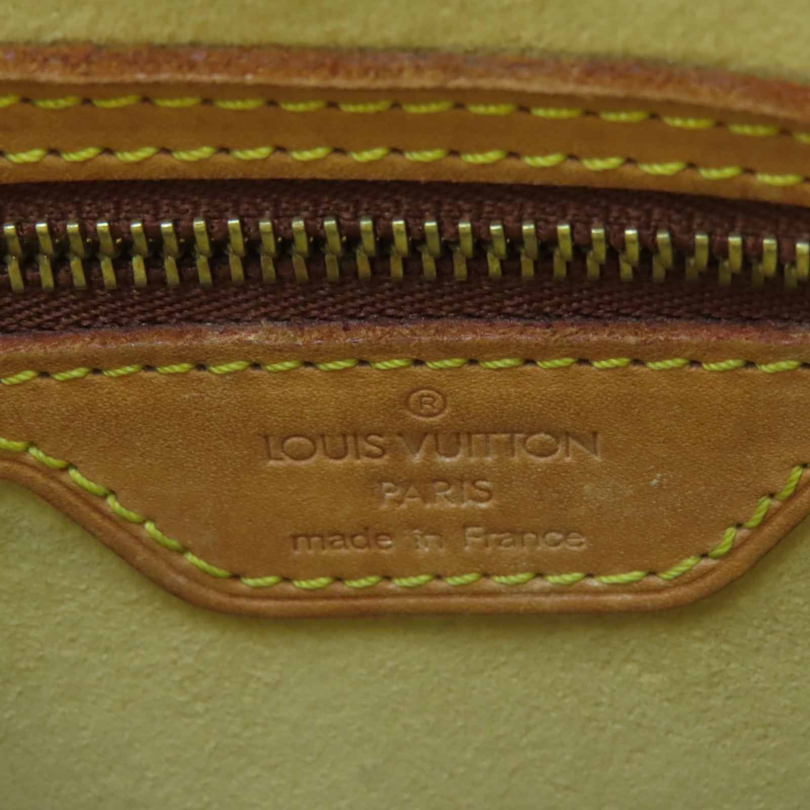 LOUIS VUITTON Monogram Looping GM Gold Buckle Shoulder Bag Brown