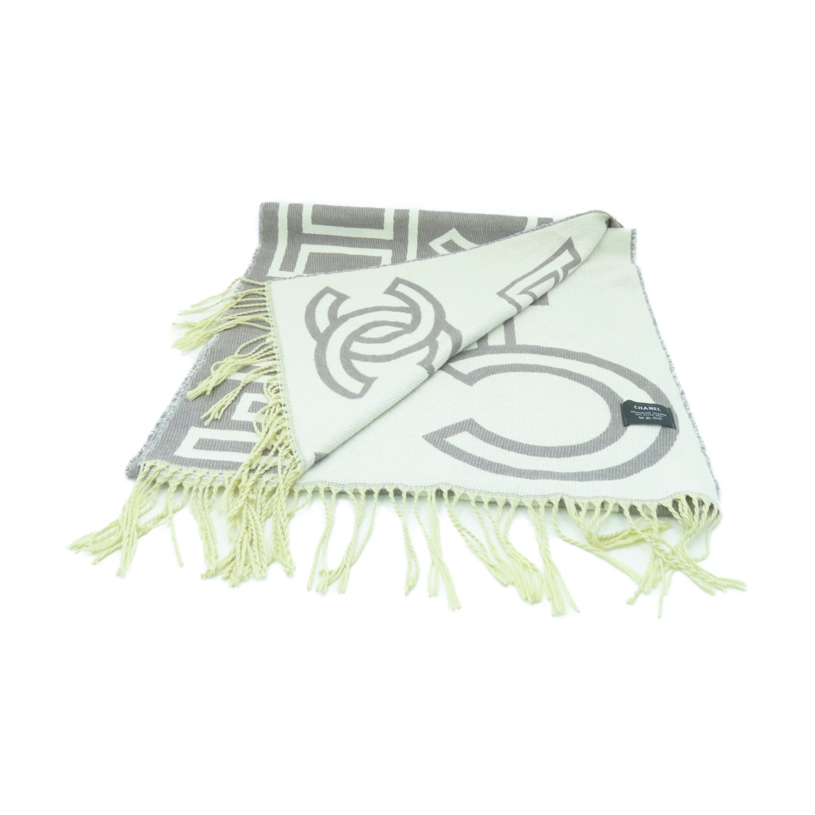 CHANEL 羊絨Scarf圍巾灰色