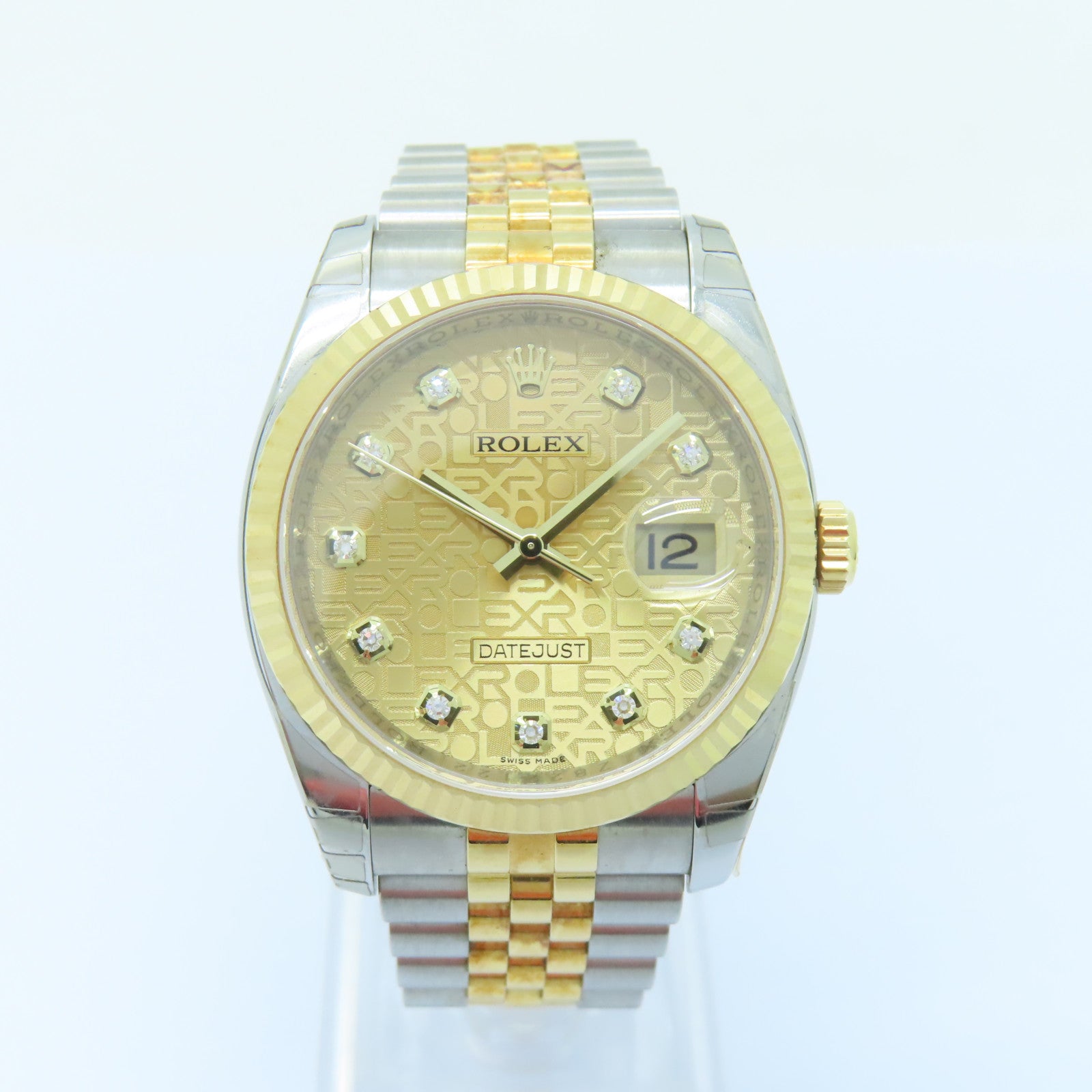 ROLEX Oyster Perpetual 18K黄金/不锈钢手表自动机芯金色