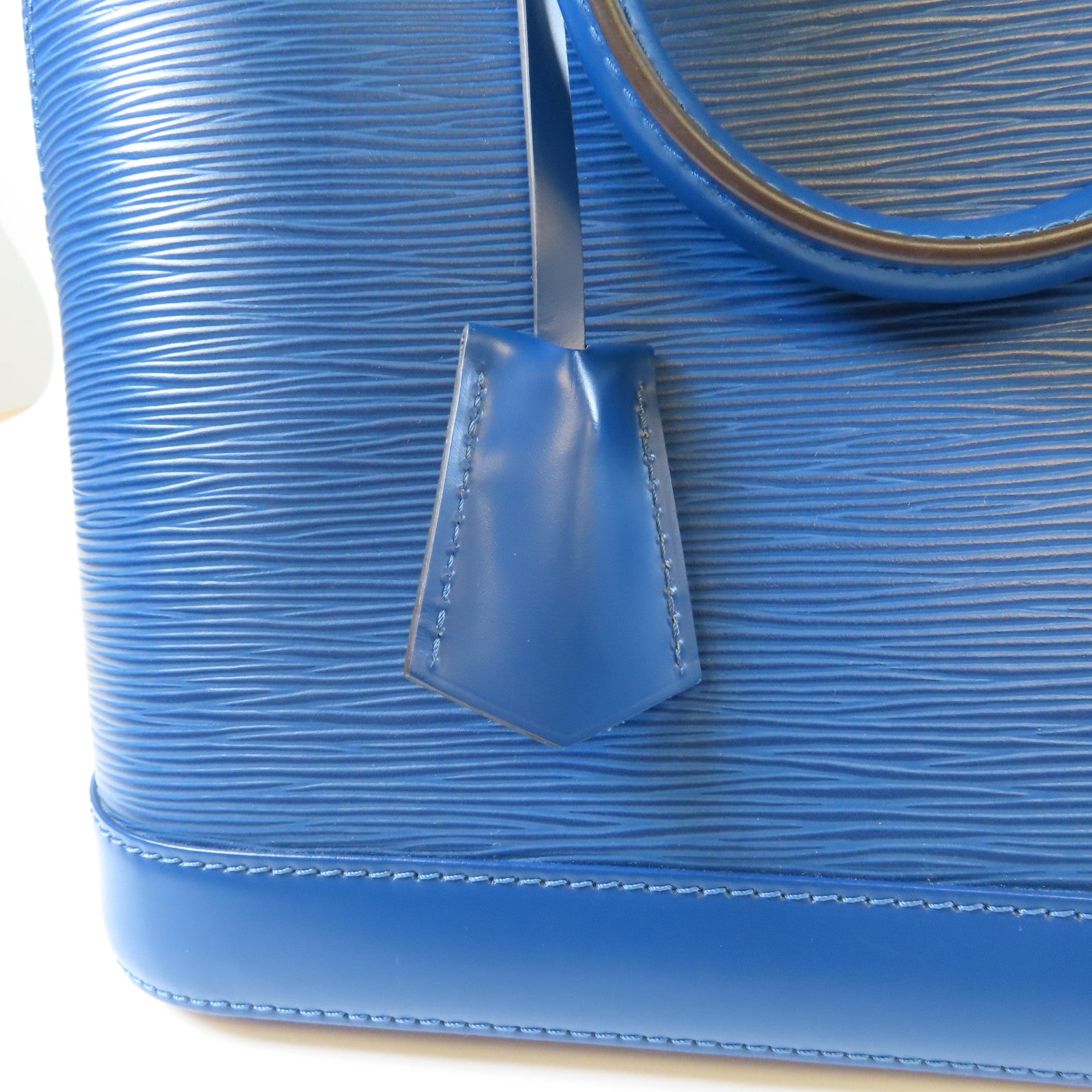 LOUIS VUITTON Epi Alma PM銀扣手挽袋藍色