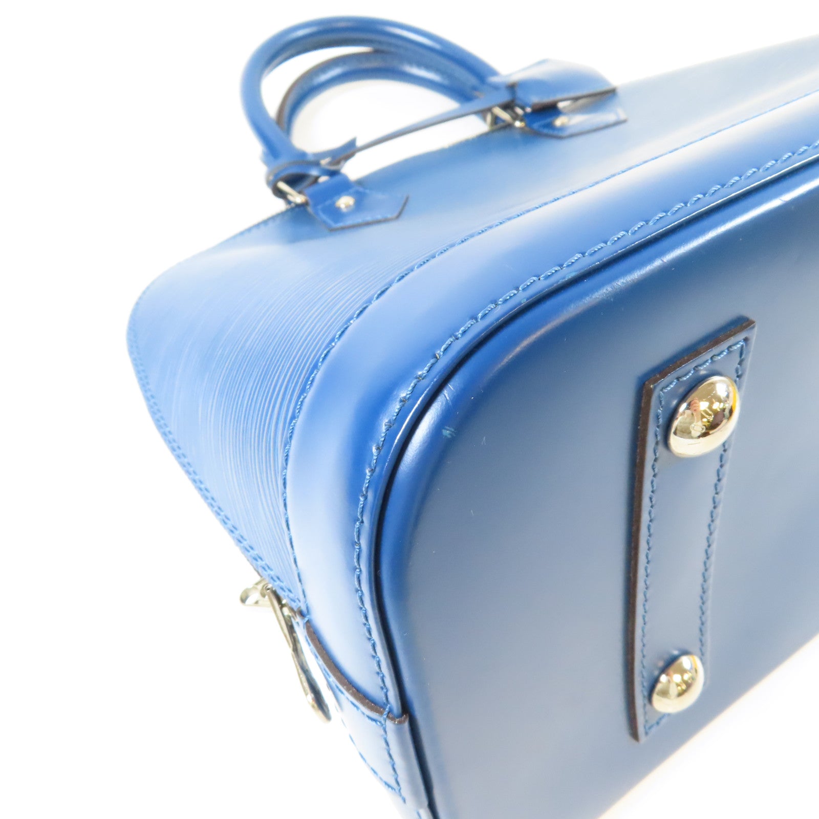 LOUIS VUITTON Epi Alma PM銀扣手挽袋藍色