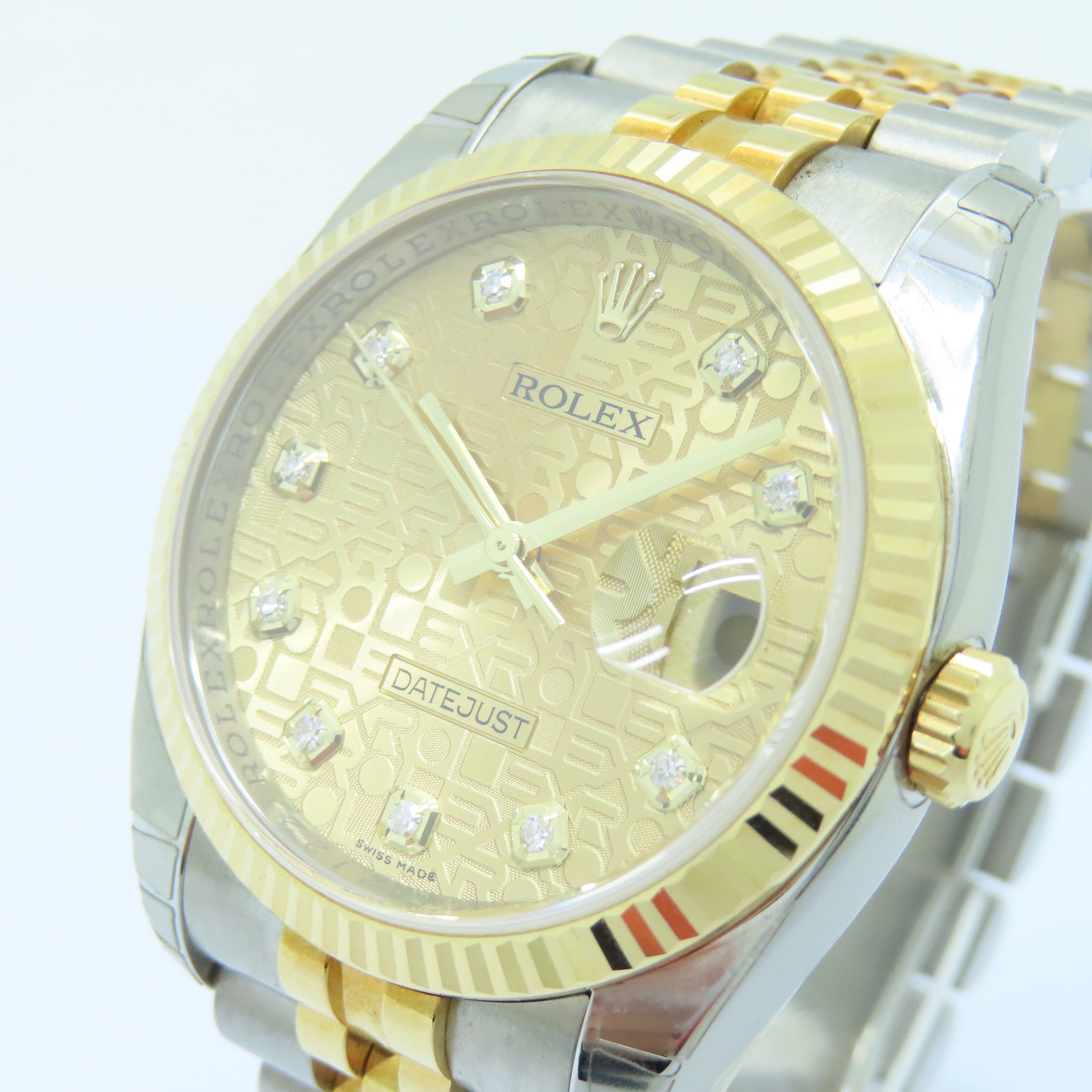 ROLEX Oyster Perpetual 18K黄金/不锈钢手表自动机芯金色