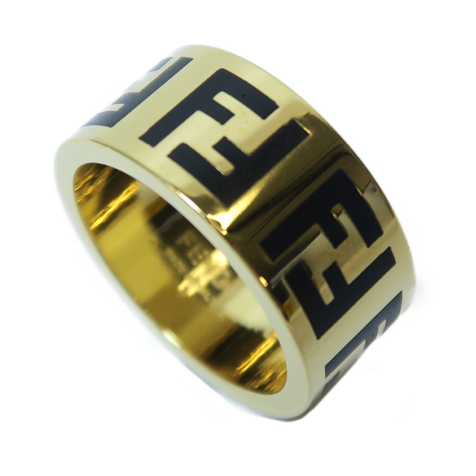 FENDI 金屬Ring戒指金色/黑色Fendi#L/US#8