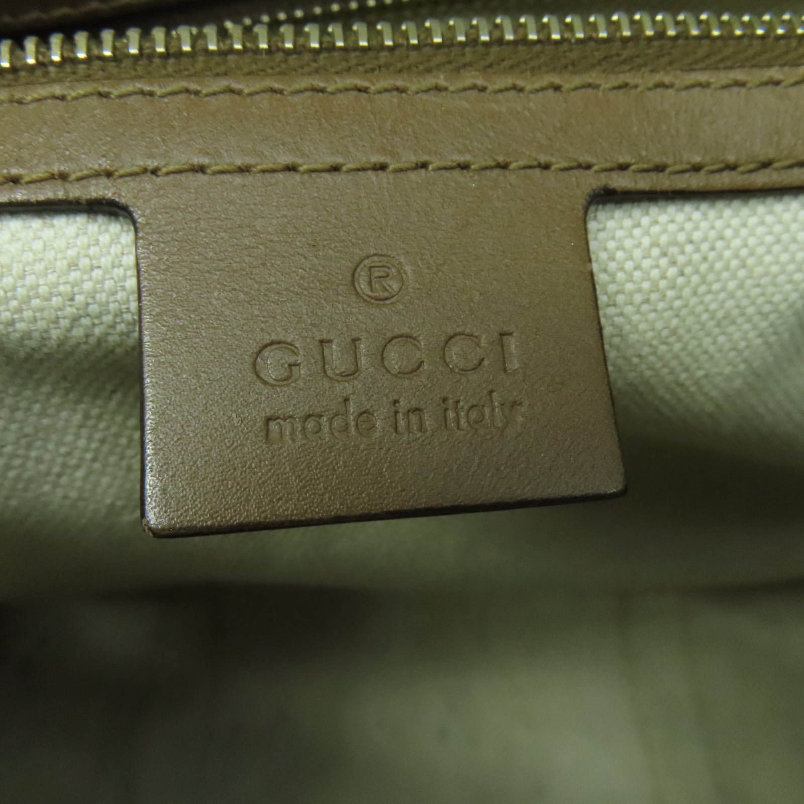 GUCCI 帆布2 Way Shoulder金扣手挽袋啡色/粉紅色
