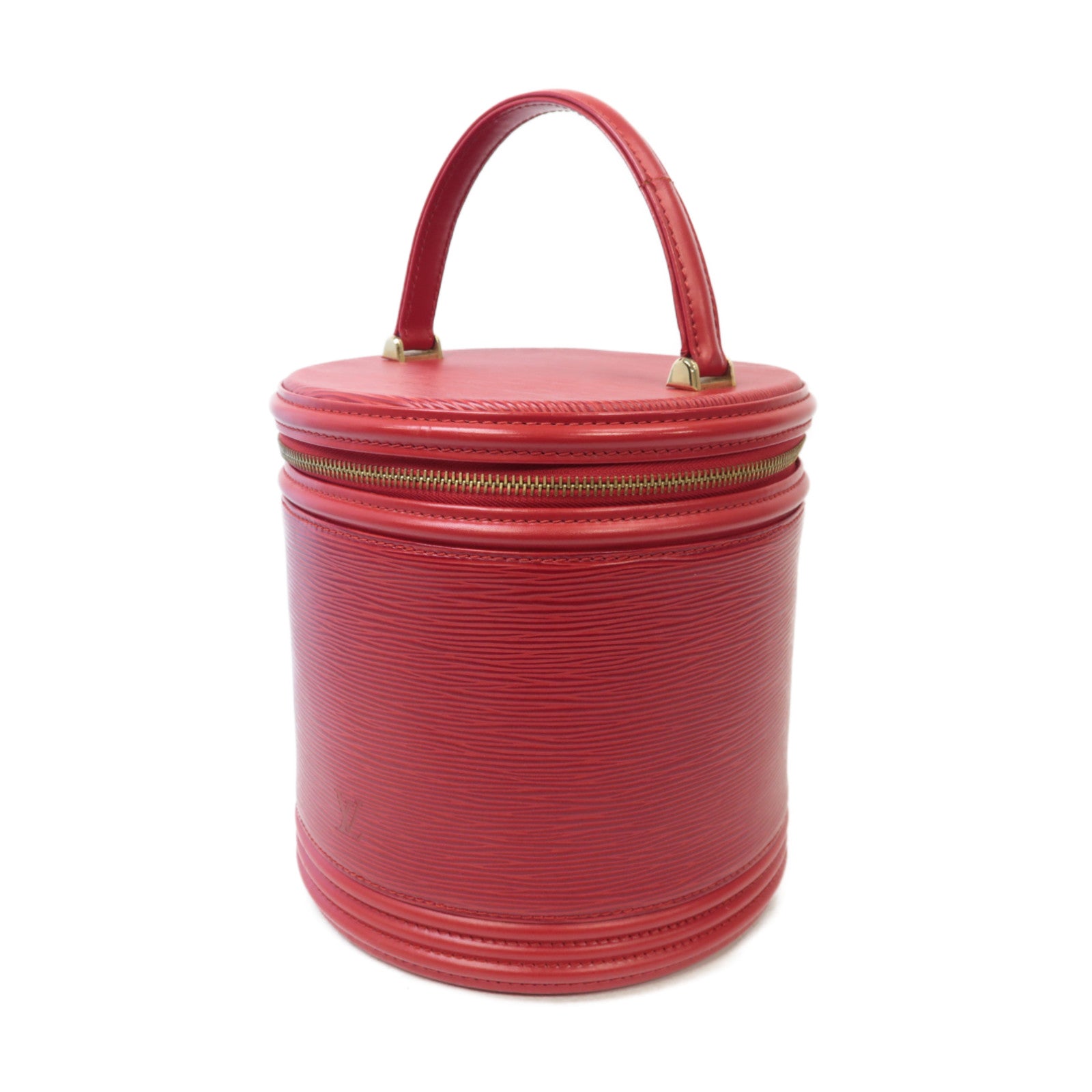 LOUIS VUITTON Epi Cannes金扣手挽袋紅色