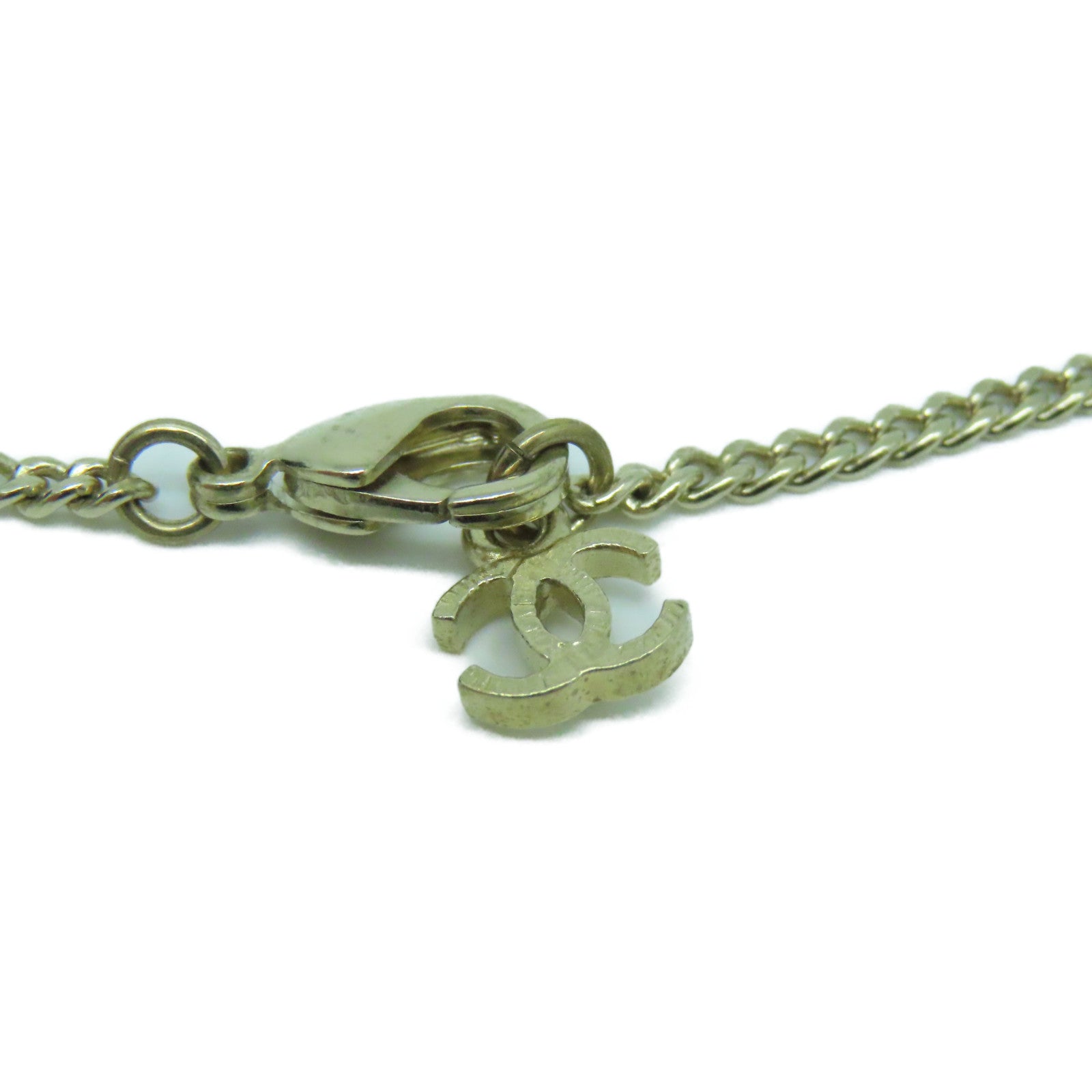 CHANEL 金属Necklace金扣项链金色