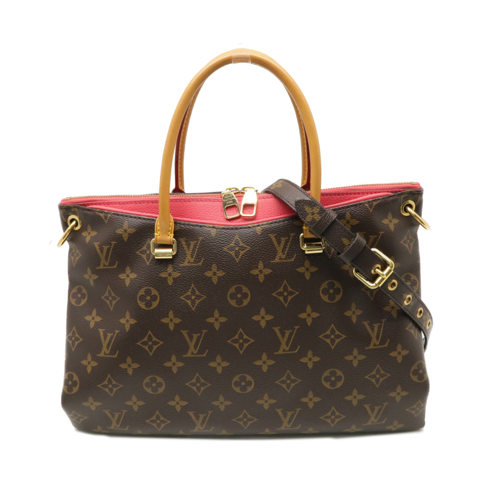 LOUIS VUITTON Monogram Pallas金扣手挽肩背兩用袋啡色