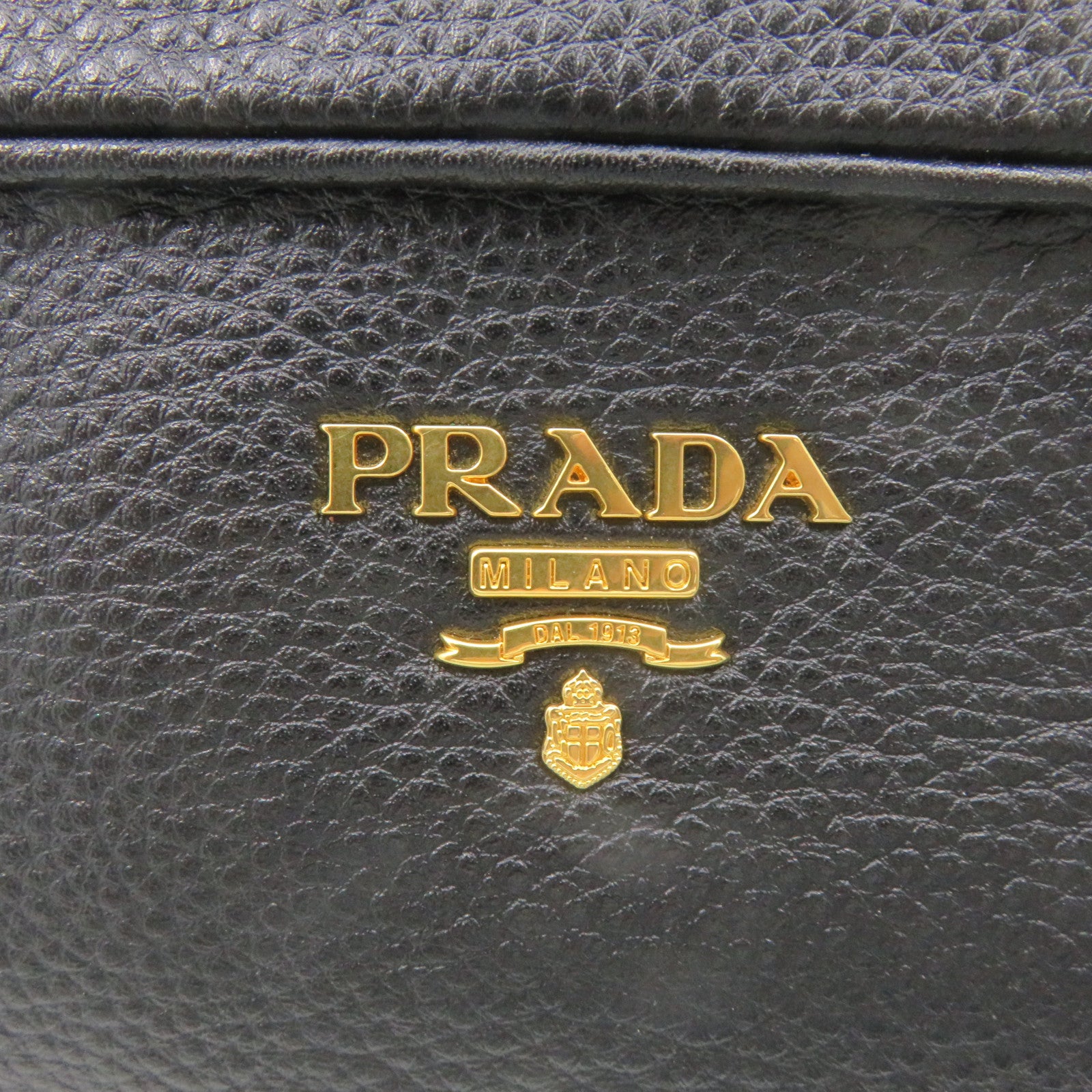 PRADA 牛皮皮革Vitello Phenix Shoulder Bag肩背袋黑色