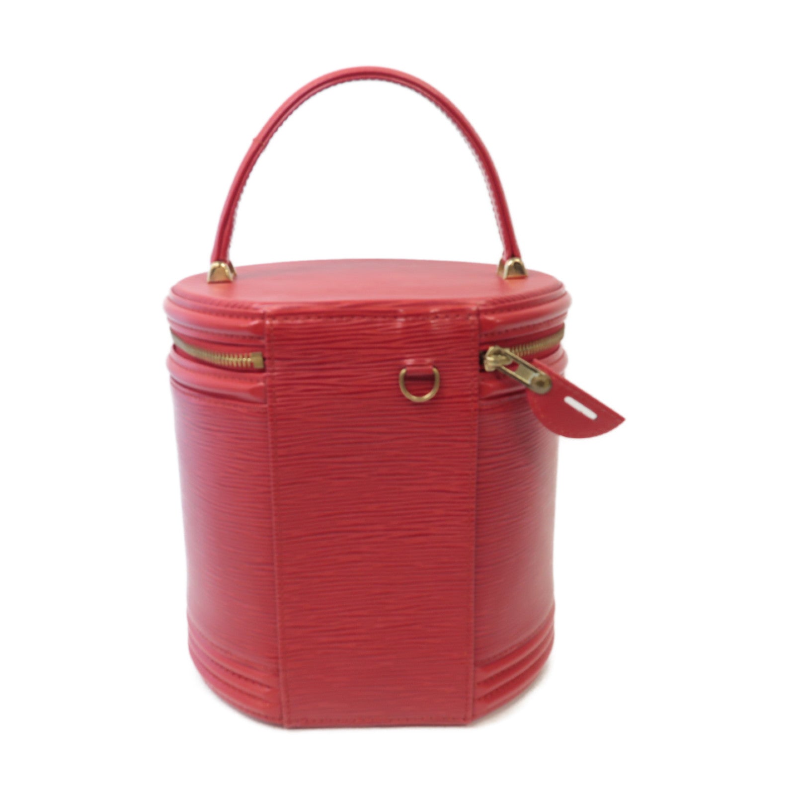 LOUIS VUITTON Epi Cannes金扣手挽袋紅色