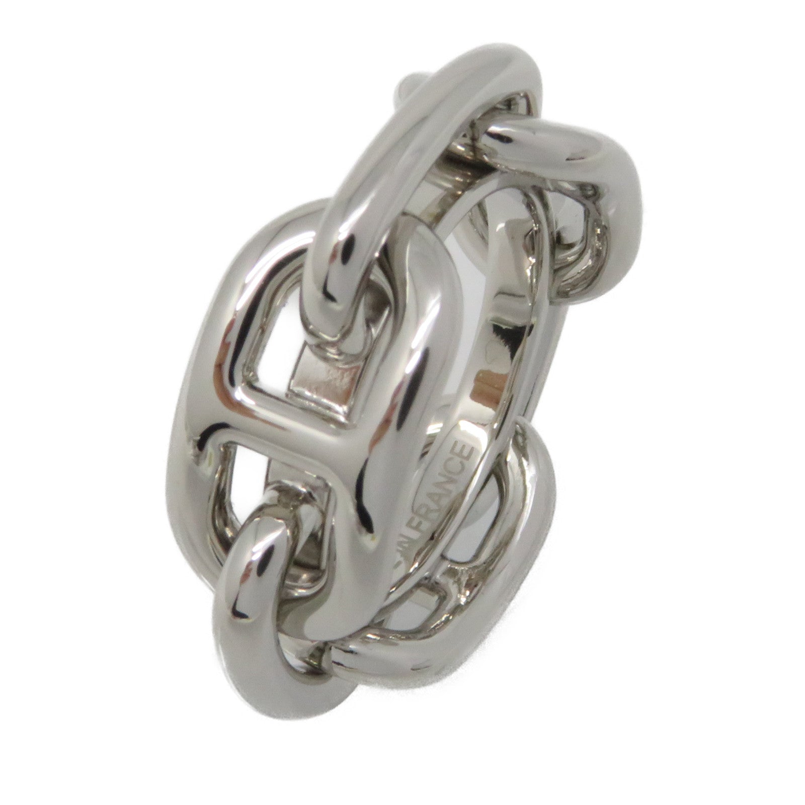 HERMES metal Chain Dancre Scarf Ring silk scarf buckle silver